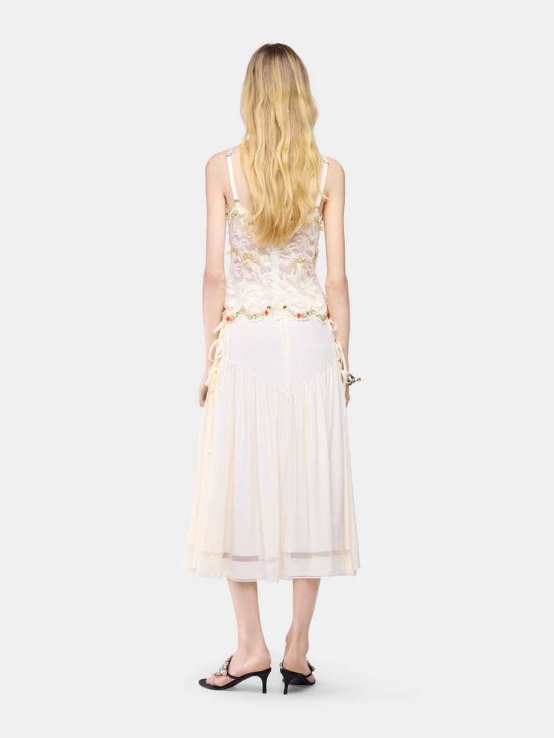 SLEEVELESS TOP IN OFF WHITE HAND EMBROIDERED LACE 4