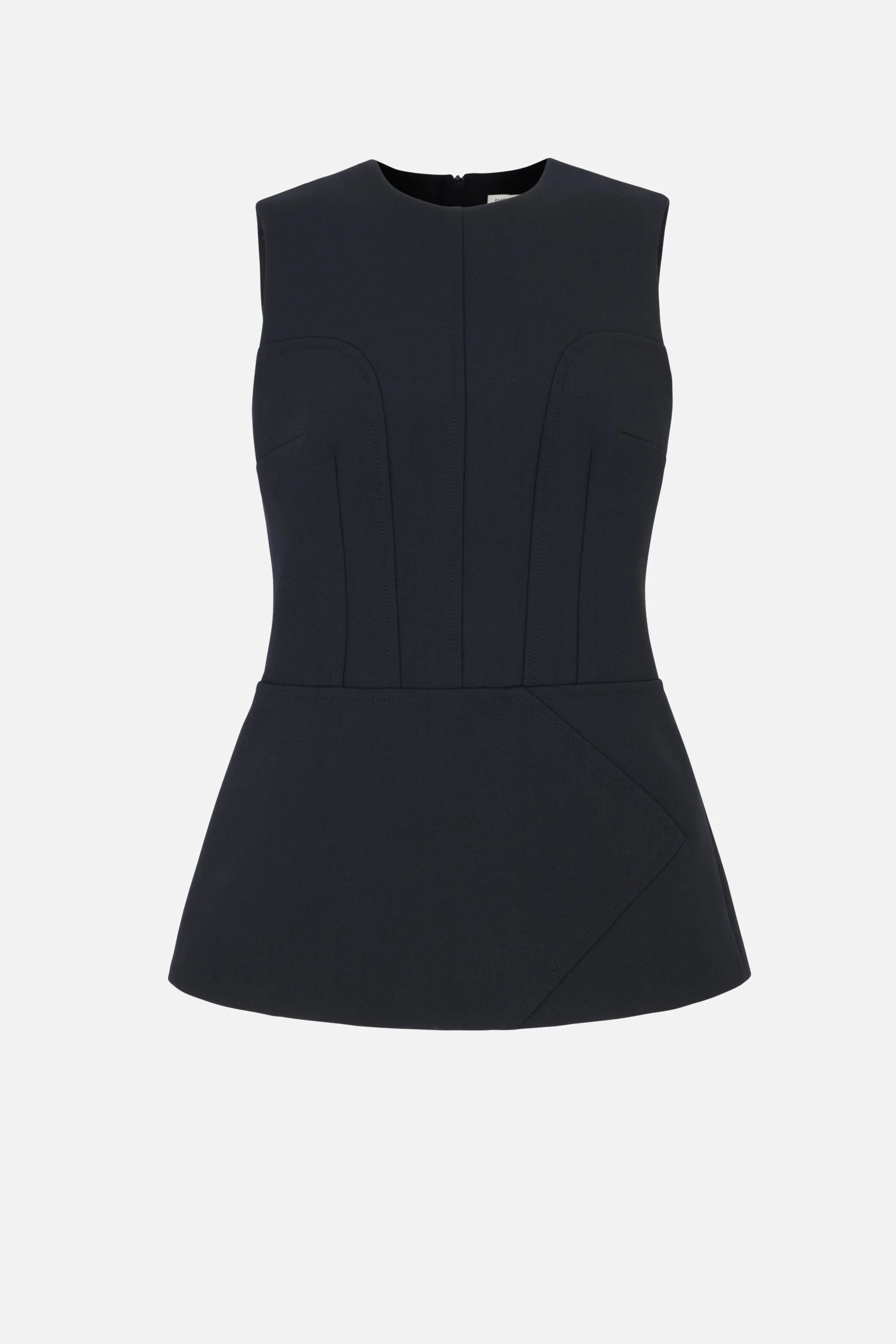Reville Top In Black Birdseye Suiting - 1