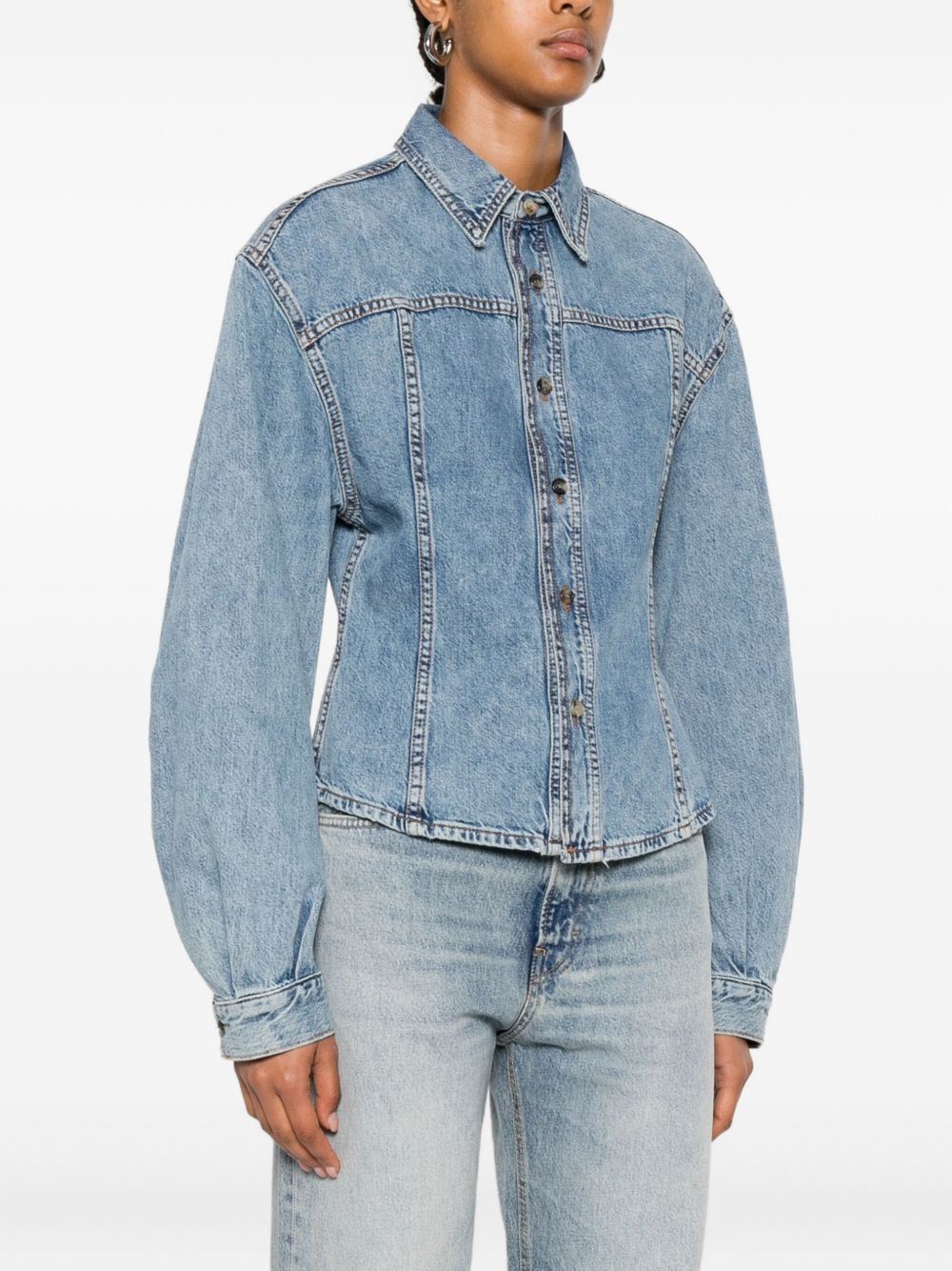 button-up denim jacket - 3