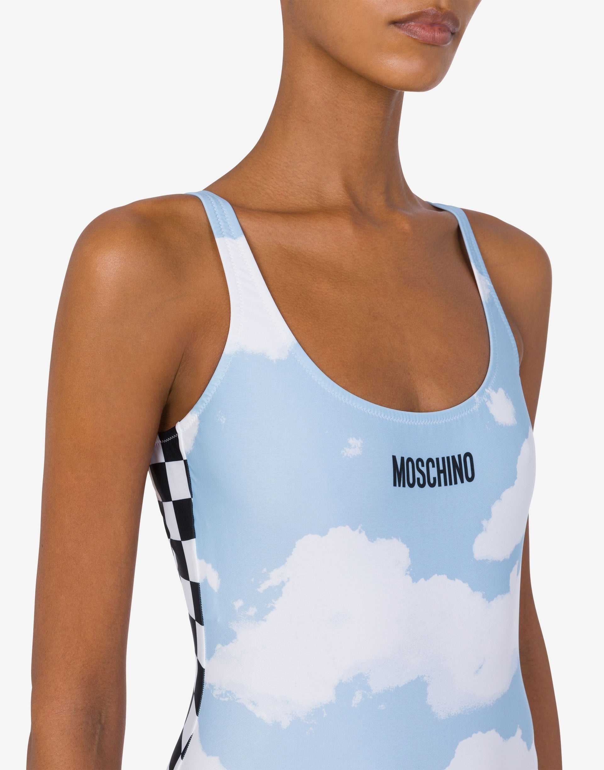 ONE-PIECE SWIMSUIT CLOUDS AND CHECK - 3