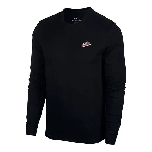 Nike Sportswear 헤리티지 캐주얼 라운드 넥 롱 슬리브 티 남자 블랙 CJ8439-010 - 1