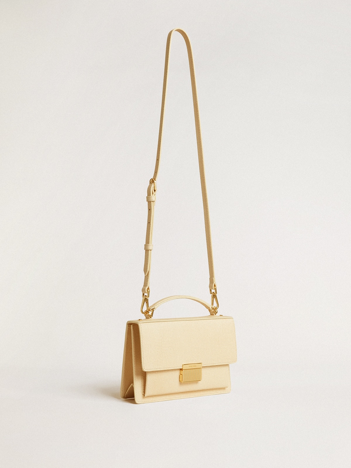 Venezia Bag in beige python-print leather with gold details - 2