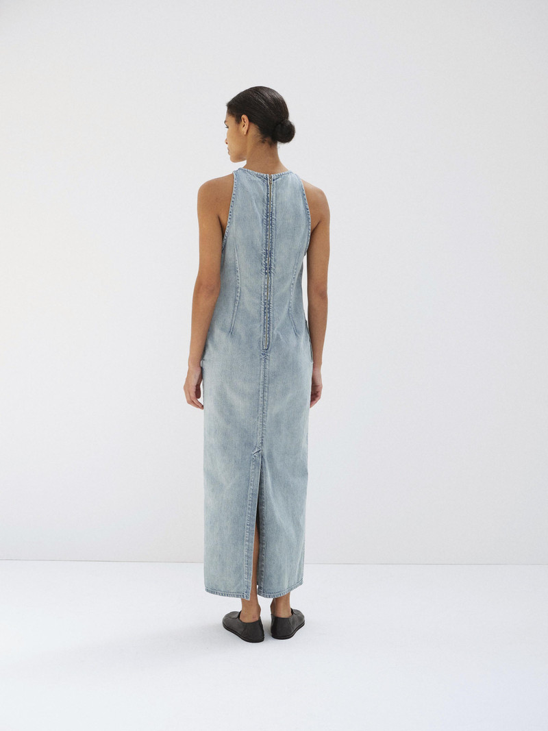 FADED SELVEDGE LIGHT DENIM DRESS 5
