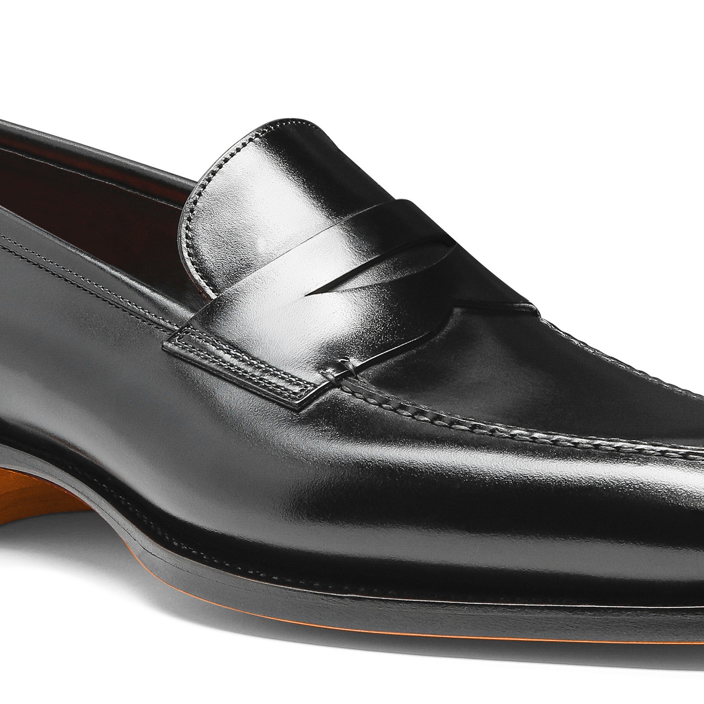 Men's black leather penny loafer - 6