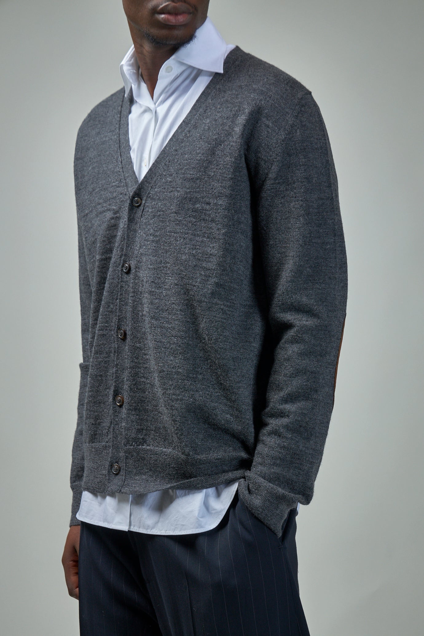 Elbow-Patch Knitted Cardigan - 4