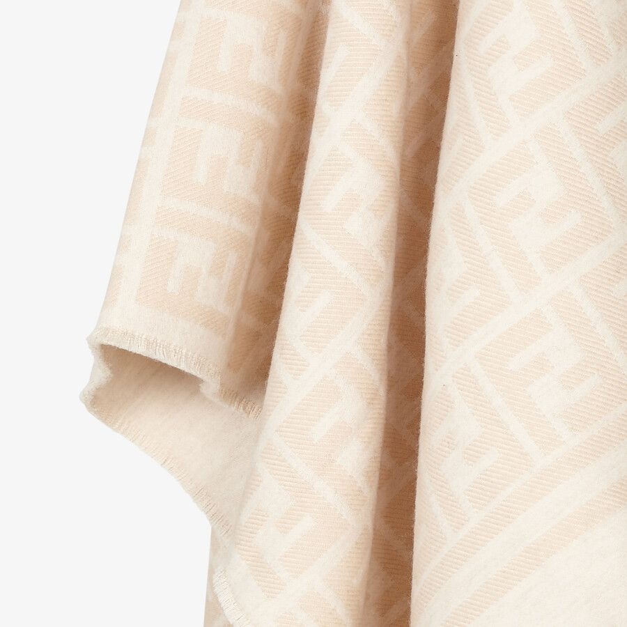 Poncho in beige wool and silk - 6