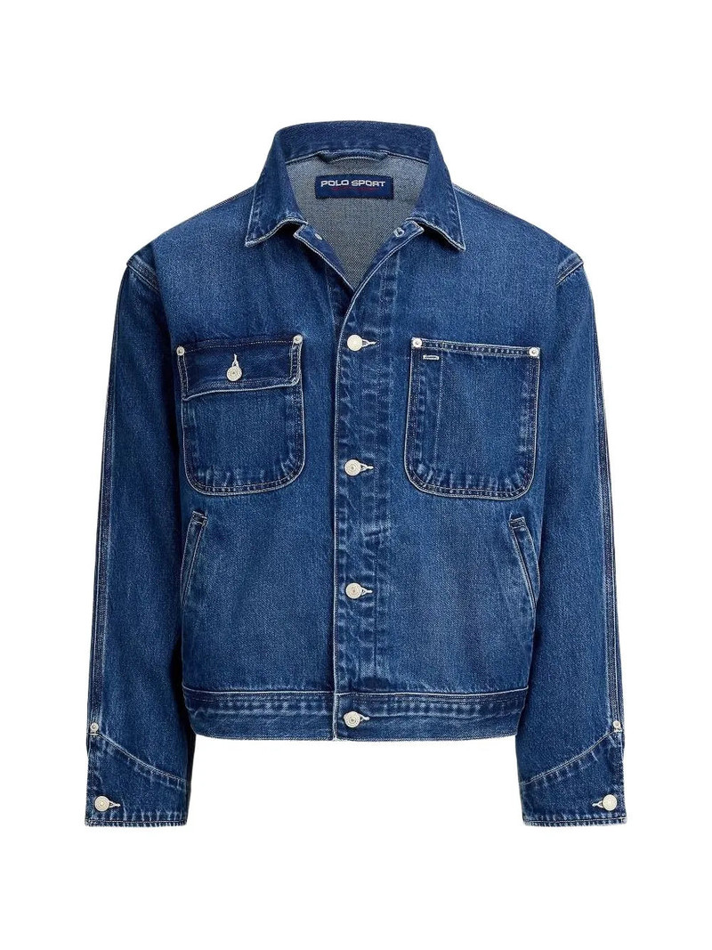 LIMITED-EDITION FLAG-ARTWORK PATCH-POCKET DENIM JACKET 1