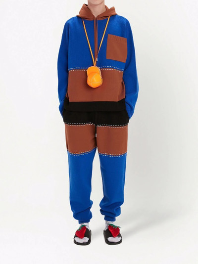 JW Anderson logo embroidered colour-block hoodie outlook