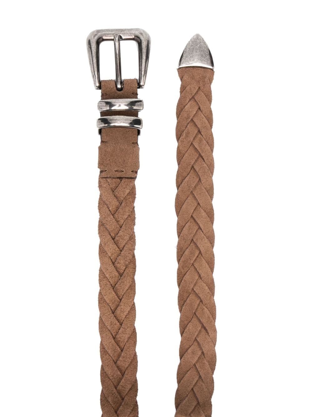 braided leather belt - 2