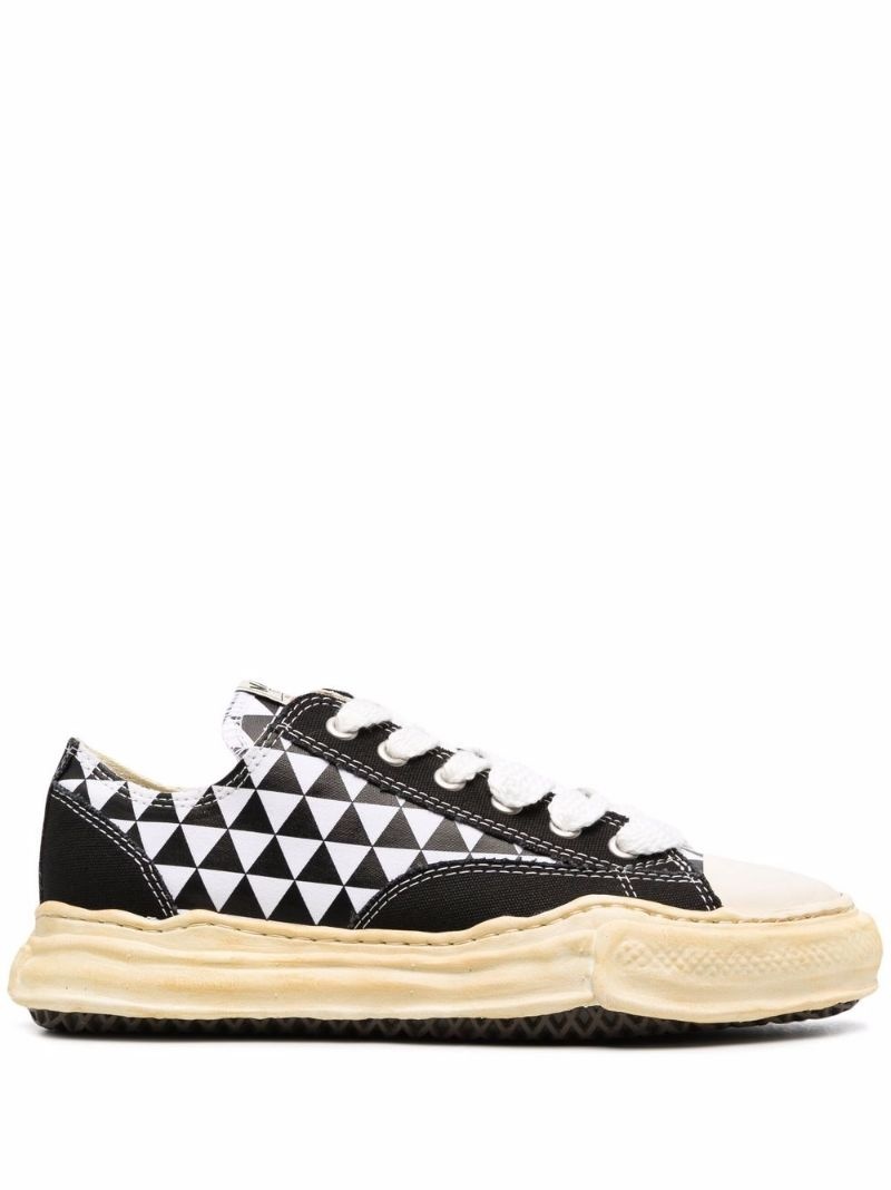 geometric-print low-top sneakers - 1