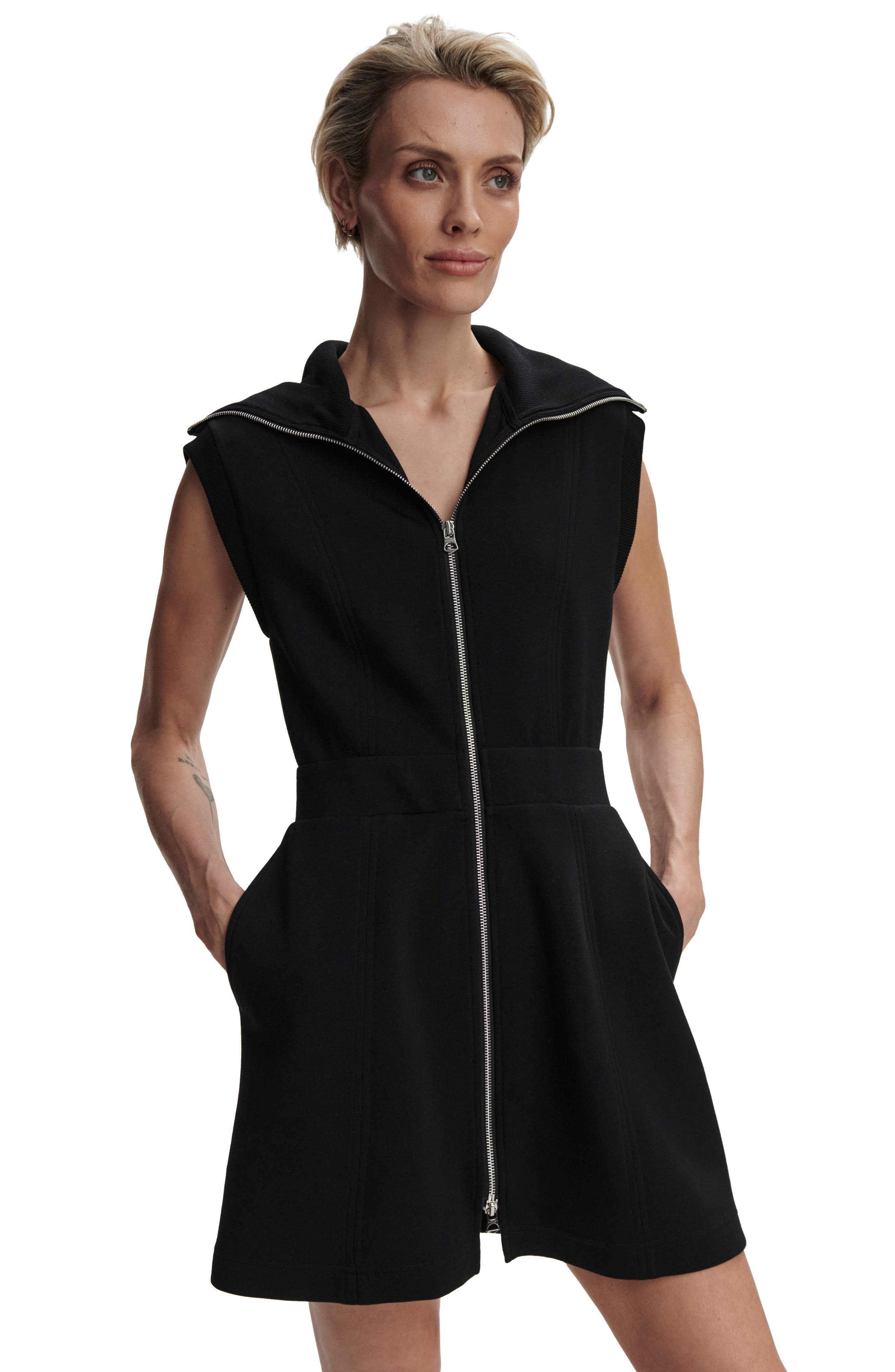 Varley Rebecca Zip Through Minidress in Black at Nordstrom - 9