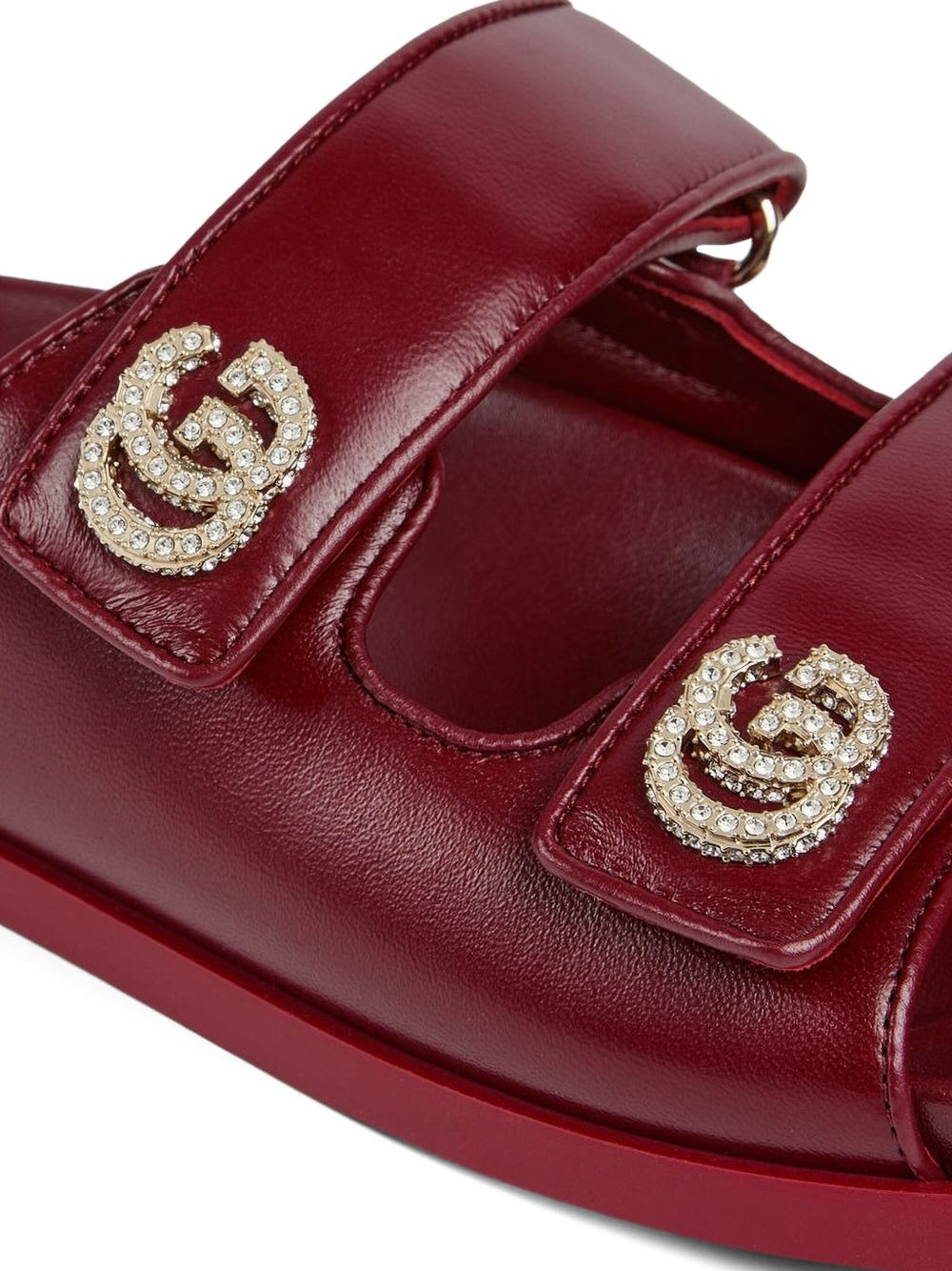 double-strap crystal-embellished sandals - 5