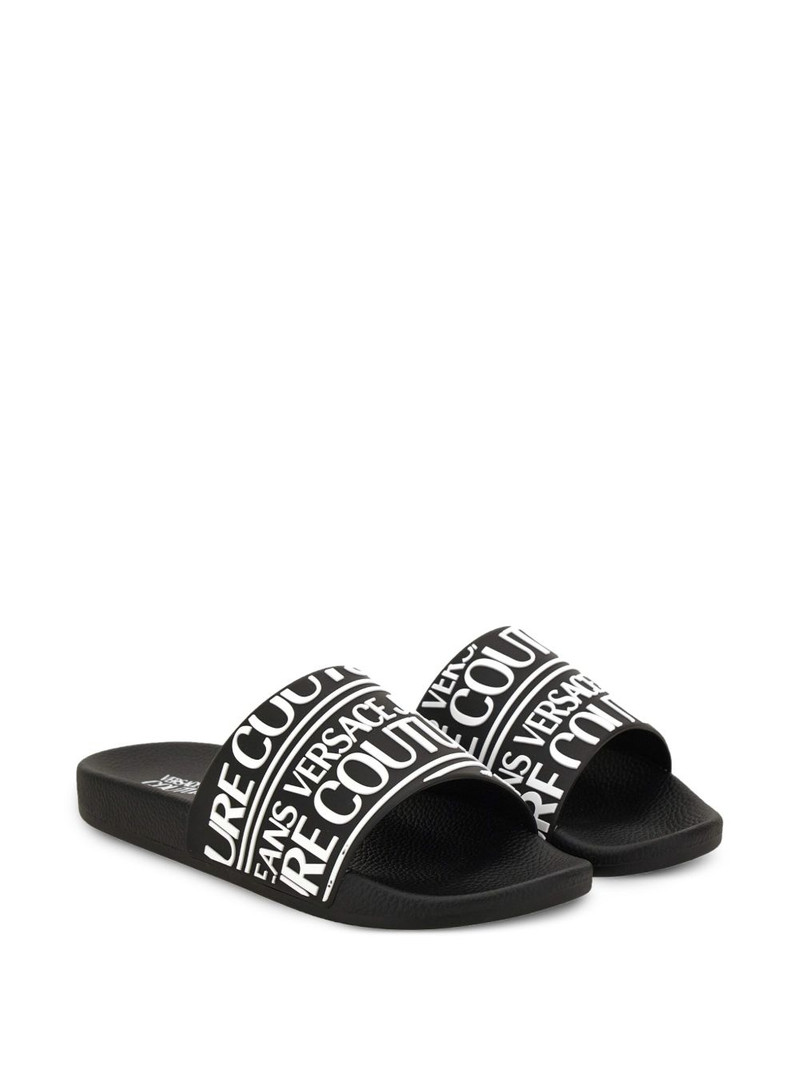 VERSACE JEANS COUTURE rubberised-logo slides outlook