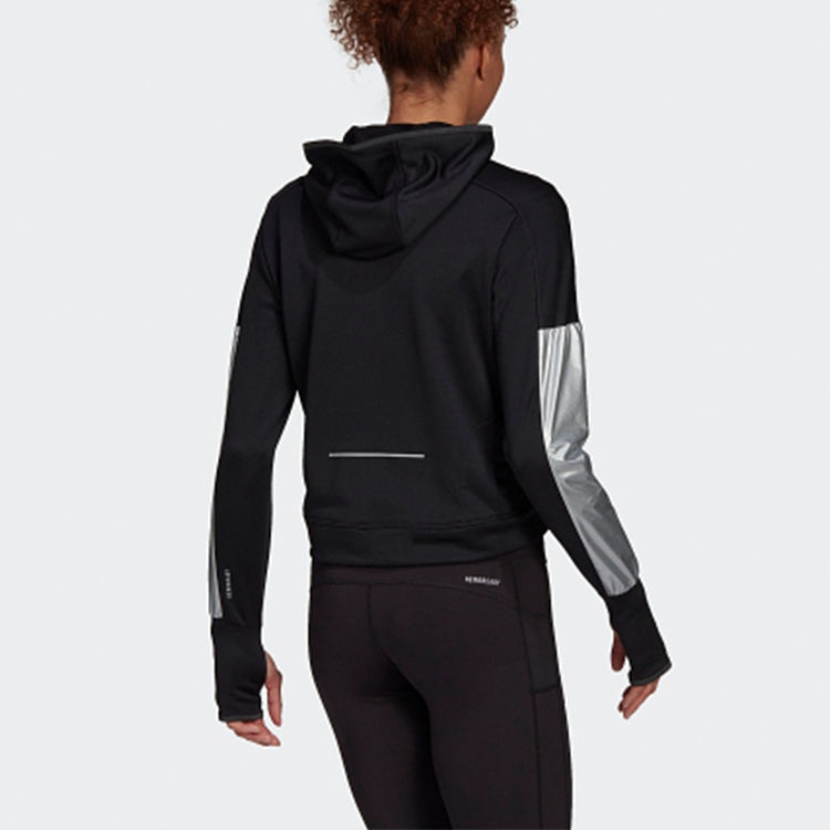 (WMNS) adidas Space Hoodie Running Sports Black GK6994 - 4