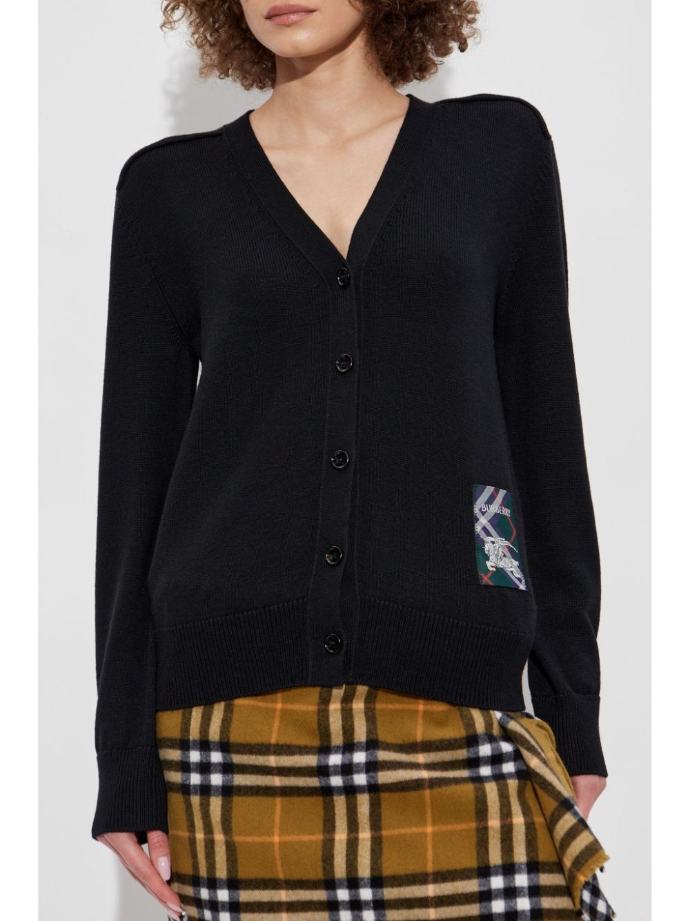 wool V-neck cardigan - 3