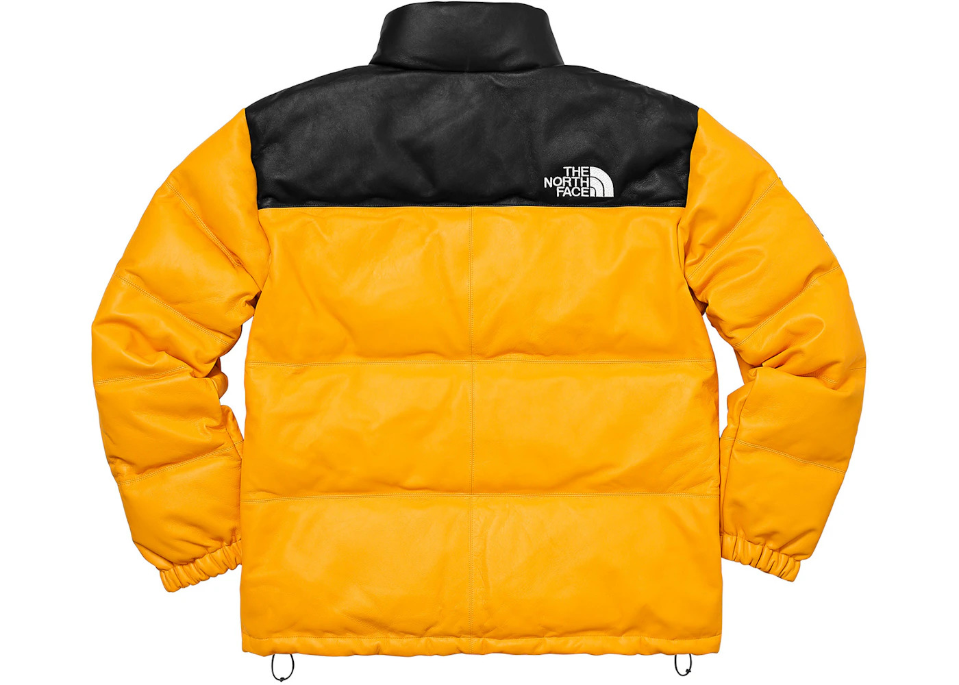 Supreme The North Face Leather Nuptse Jacket Yellow - 3