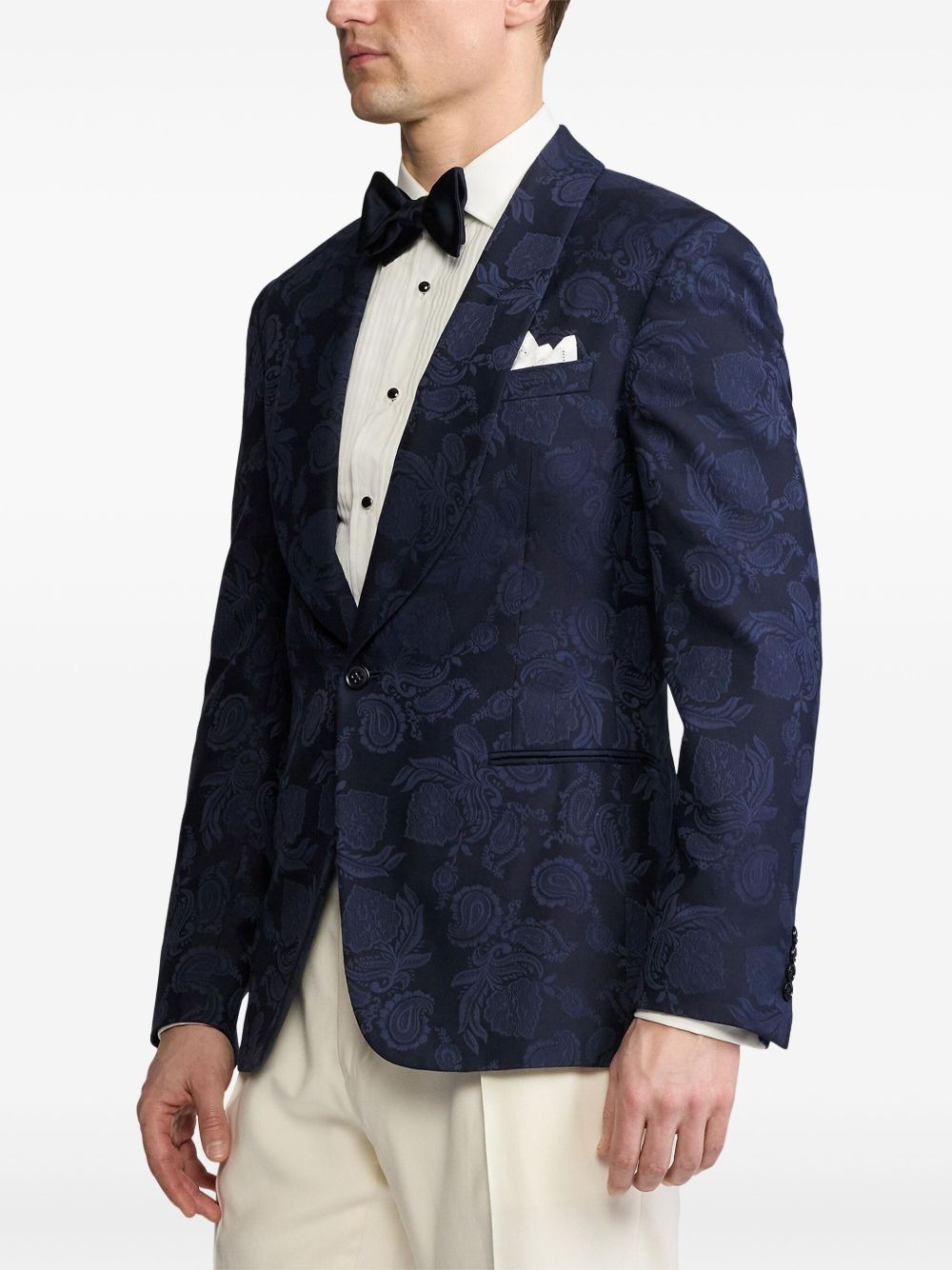 floral-jacquard blazer - 4
