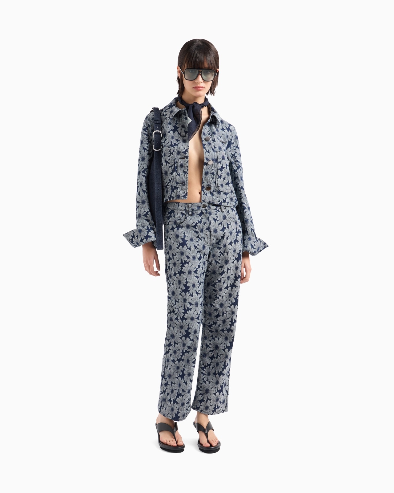 DENIM JEANS WITH ALL-OVER JACQUARD DAISIES FROM THE PEACE CAPSULE COLLECTION - 2