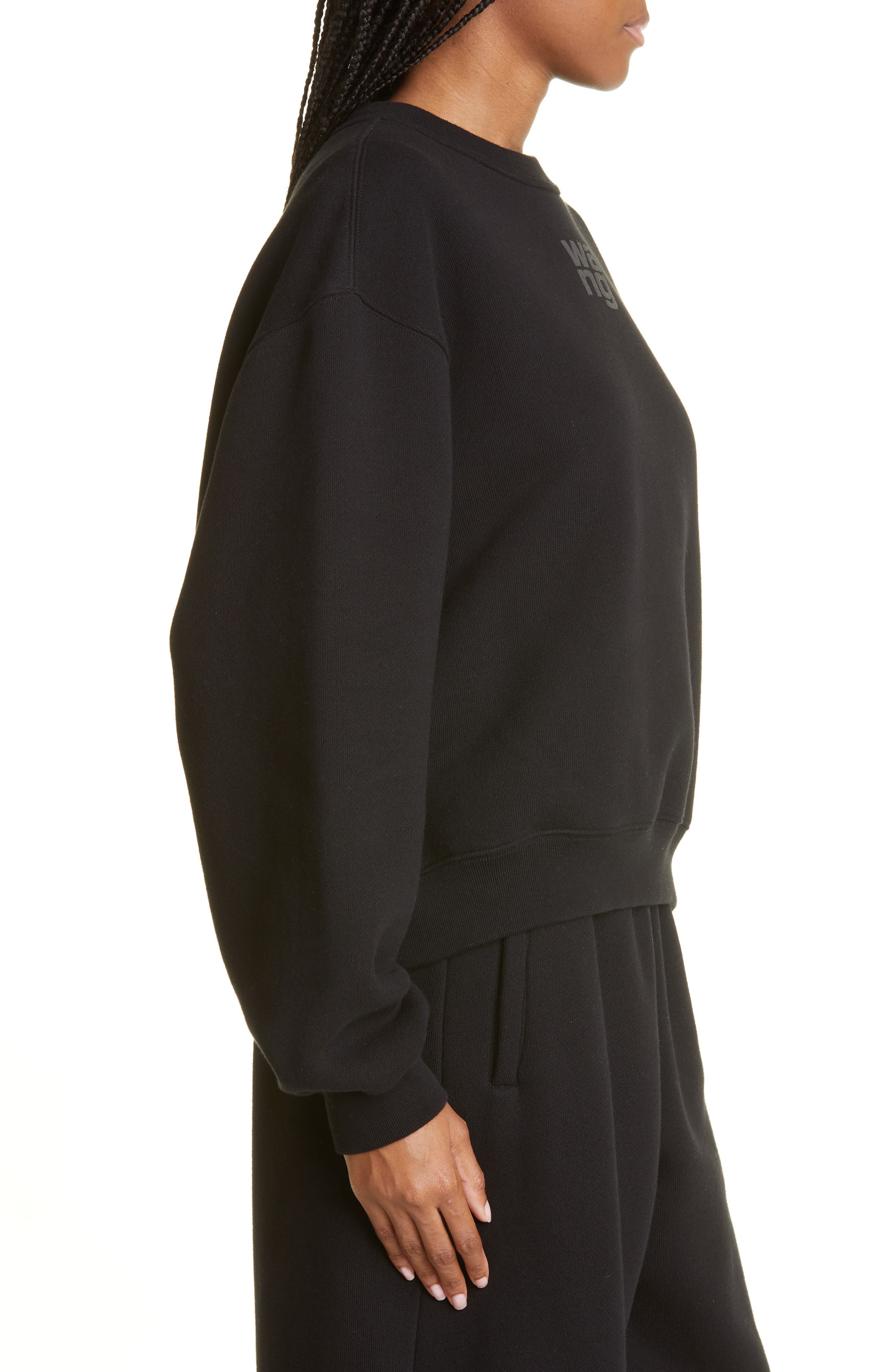 alexanderwang. t Women's Essential Cotton Blend Fleece Logo Sweateshirt - 3