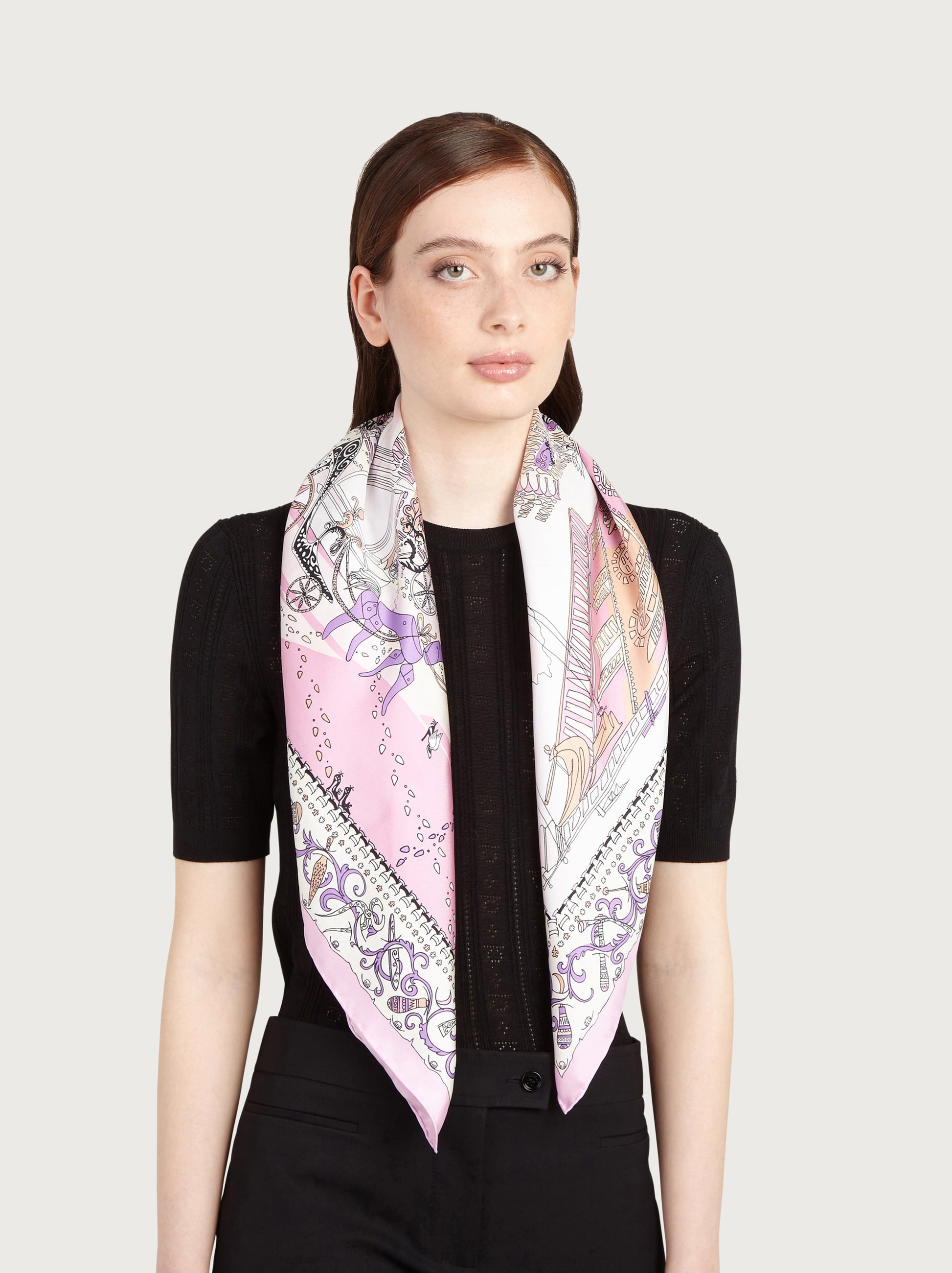 Palazzo Spini Feroni print silk foulard - 2