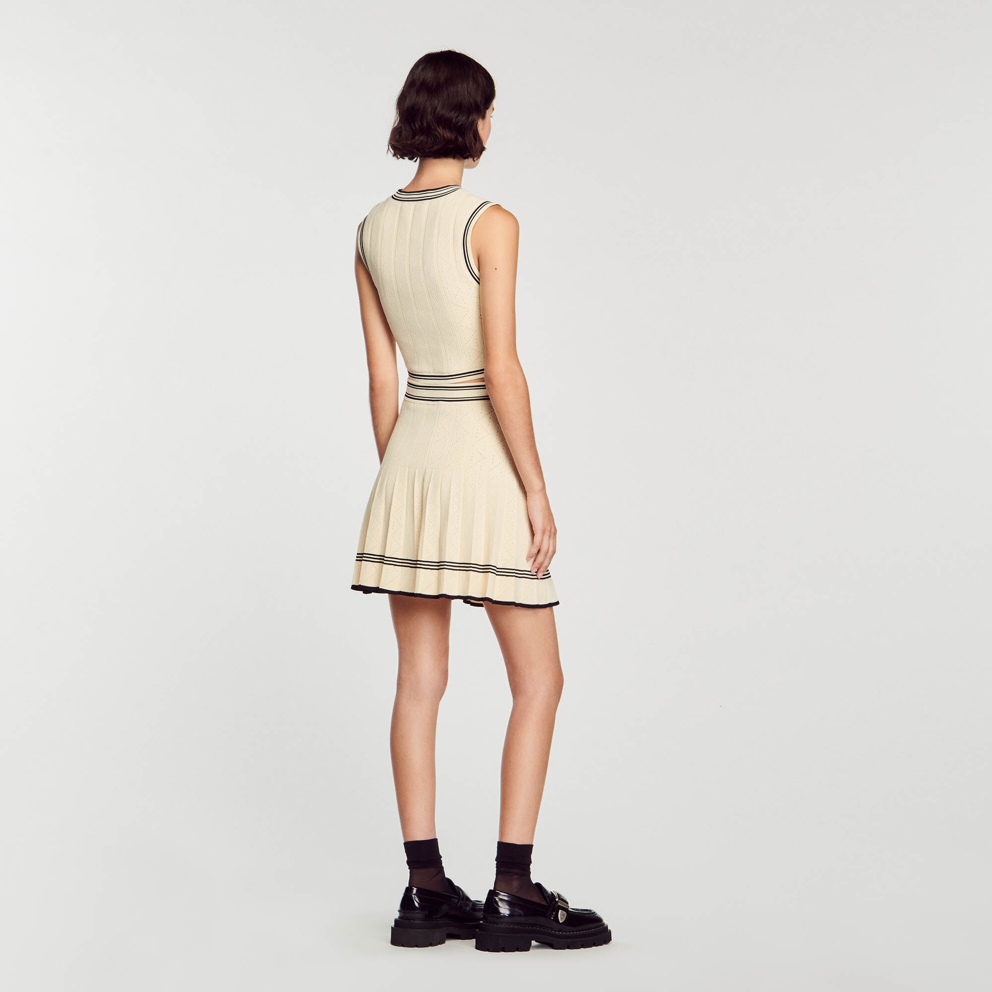 SHORT PLEATED KNIT SKIRT - 6