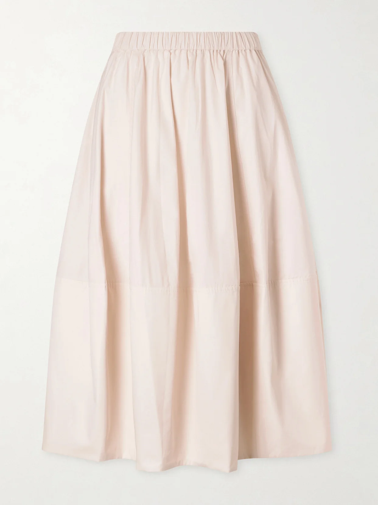 Bubble Paneled Cotton-poplin Midi Skirt - 1