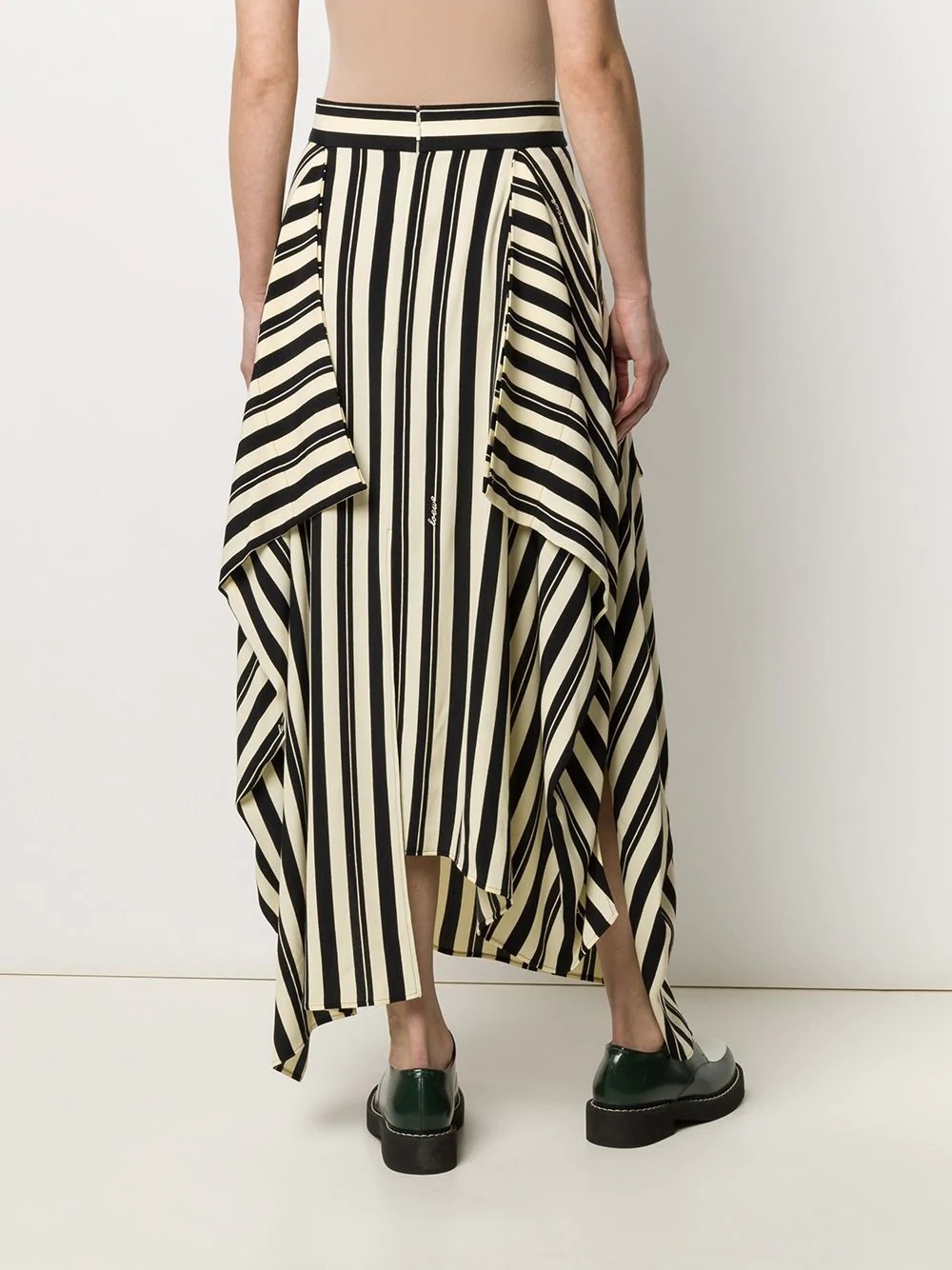 stripe panel asymmetric skirt - 4