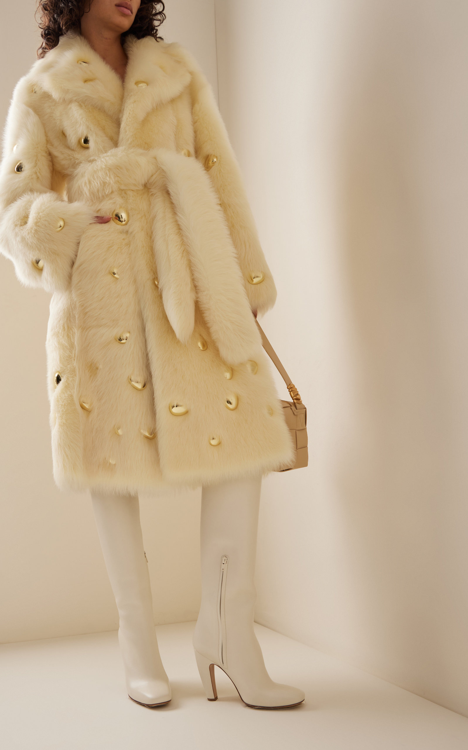Knee-High Leather Boots white - 4