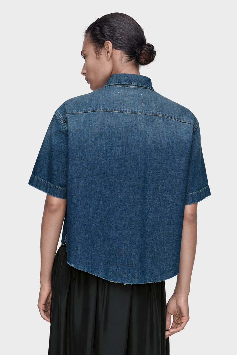 Cropped Denim Shirt 4