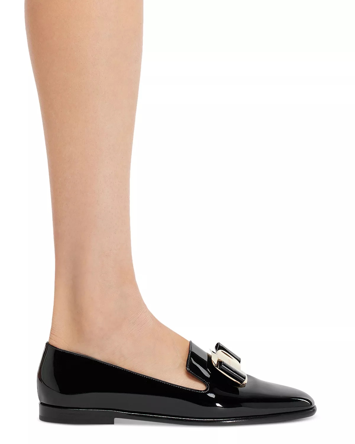 Women's Bow Patent Leather Loafers - 2