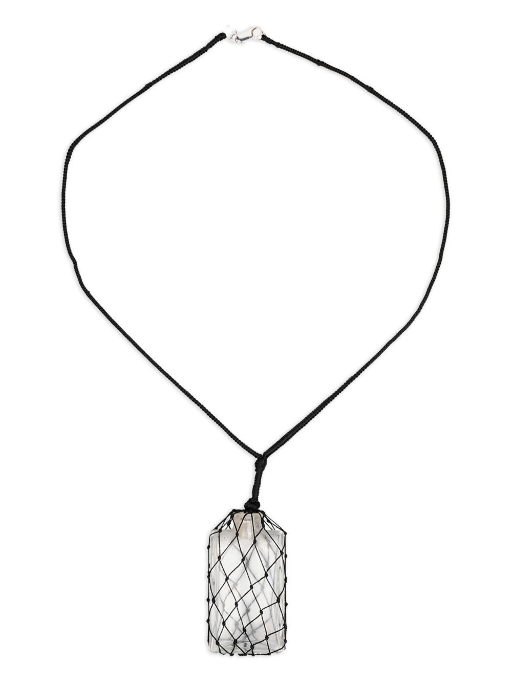 glass-enclosed net necklace - 1