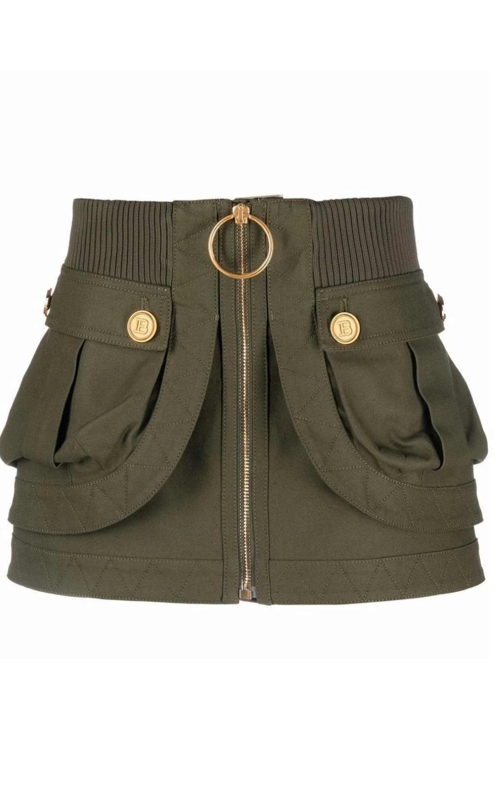 Patch-pockets Mini Denim Skirt - 1