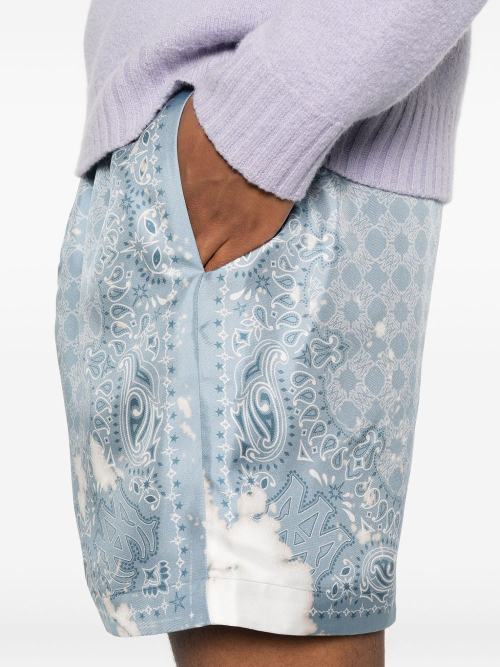 paisley-print silk shorts - 5