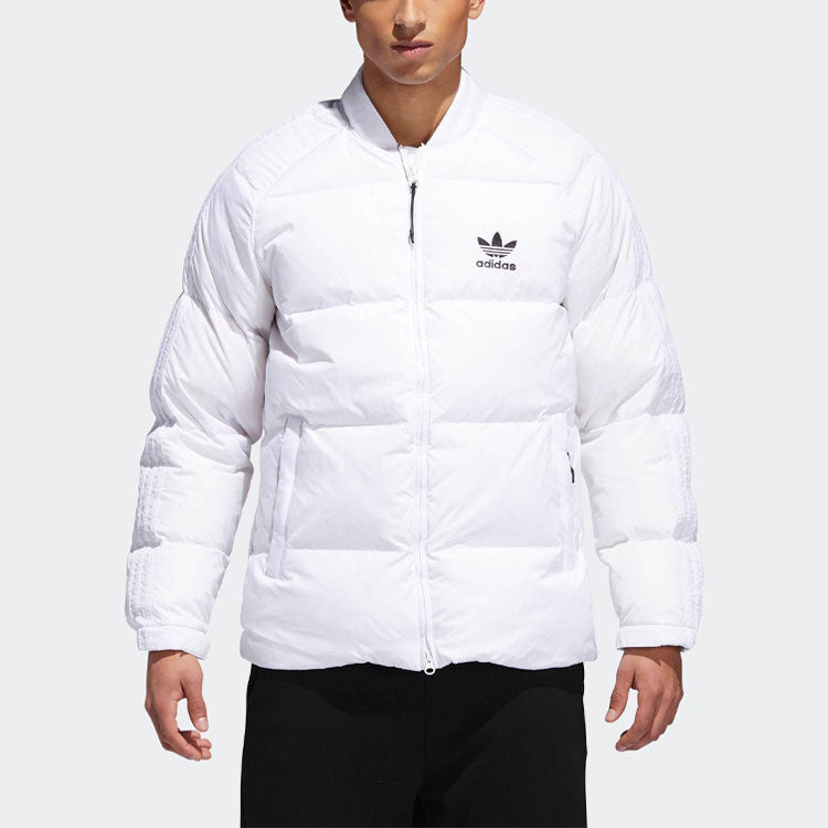 adidas originals Baseball Collar Casual Sports Stay Warm Down Jacket White BR4799 - 4