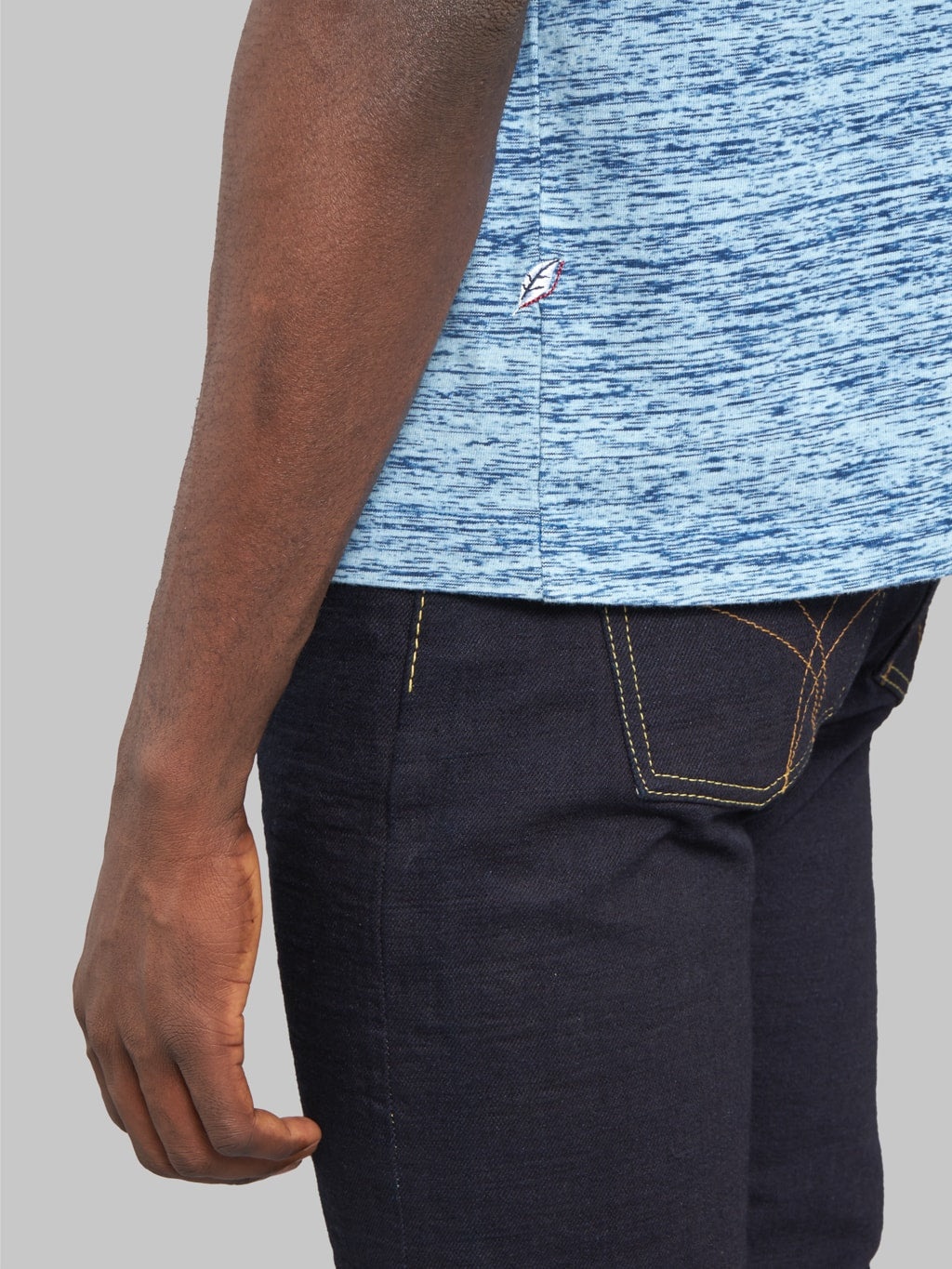 Pure Blue Japan  KS-5011-SS Kasuri T-shirt Indigo - 6