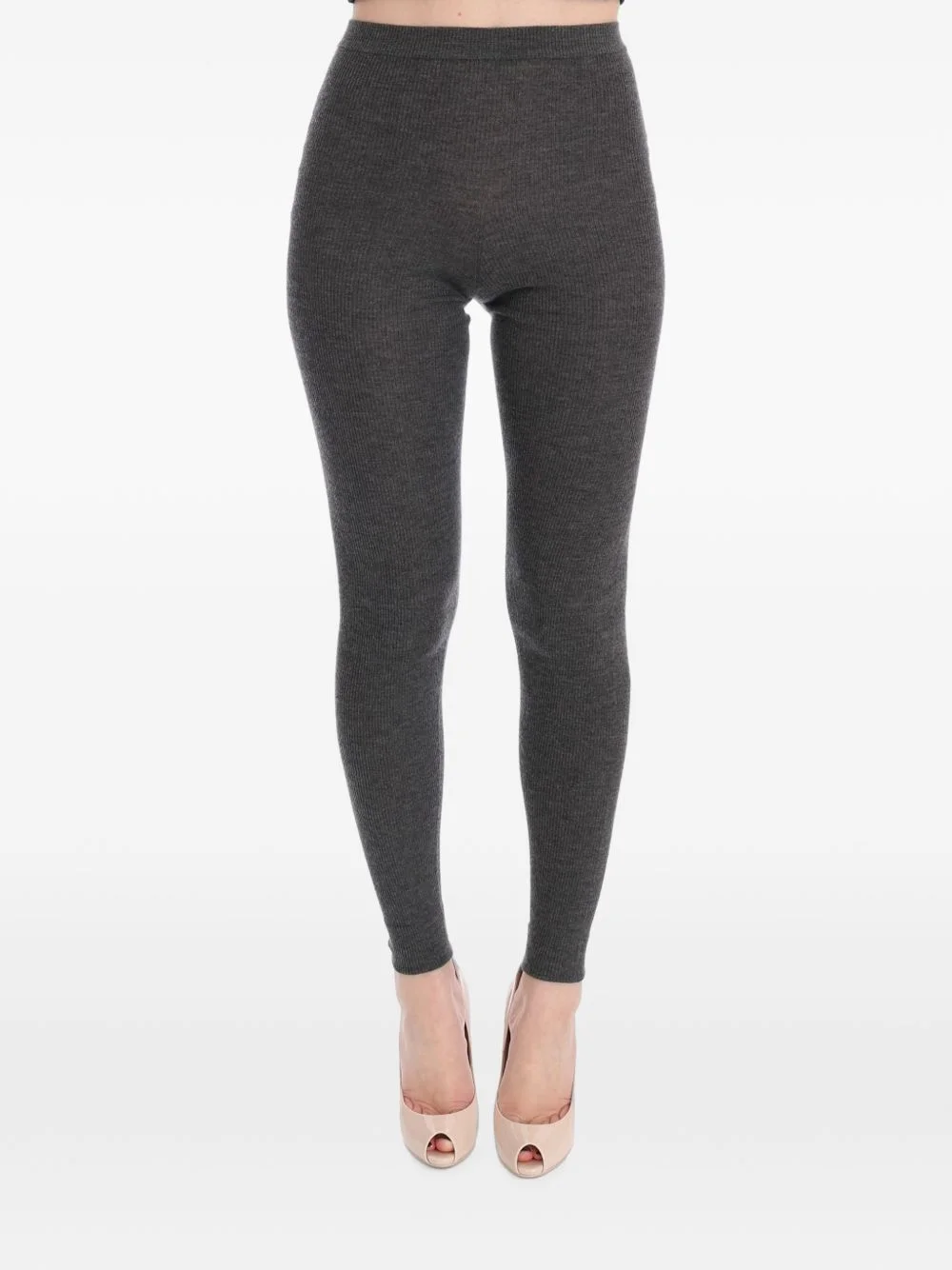 ribbed-knit trousers - 1