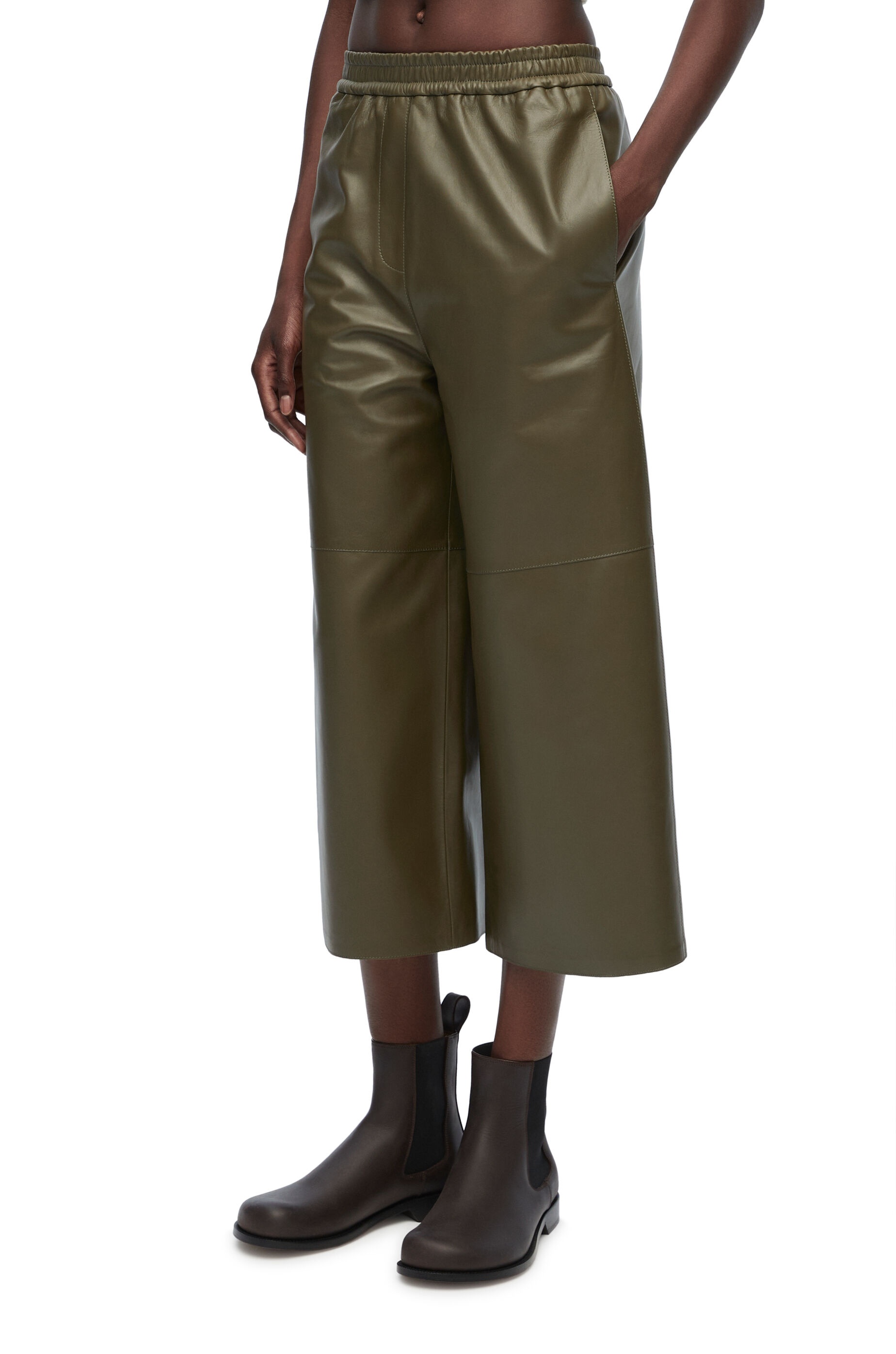 Cropped trousers in nappa lambskin - 3