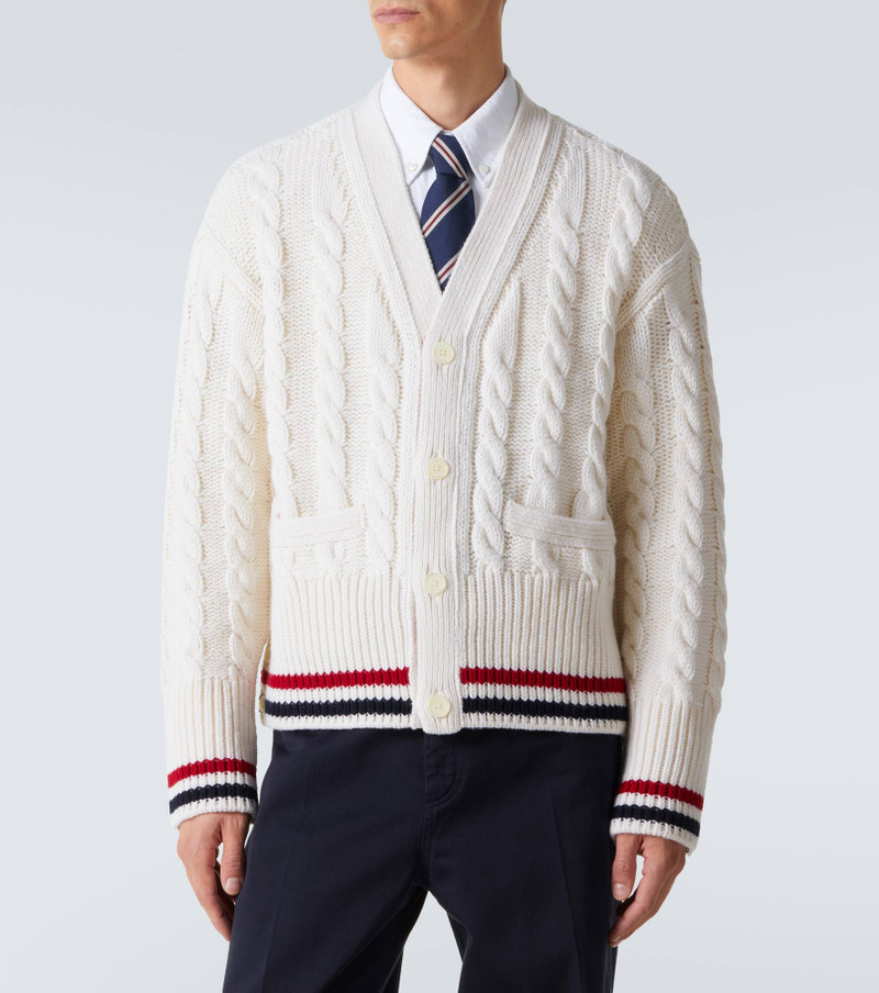 Cable-knit virgin wool cardigan 3