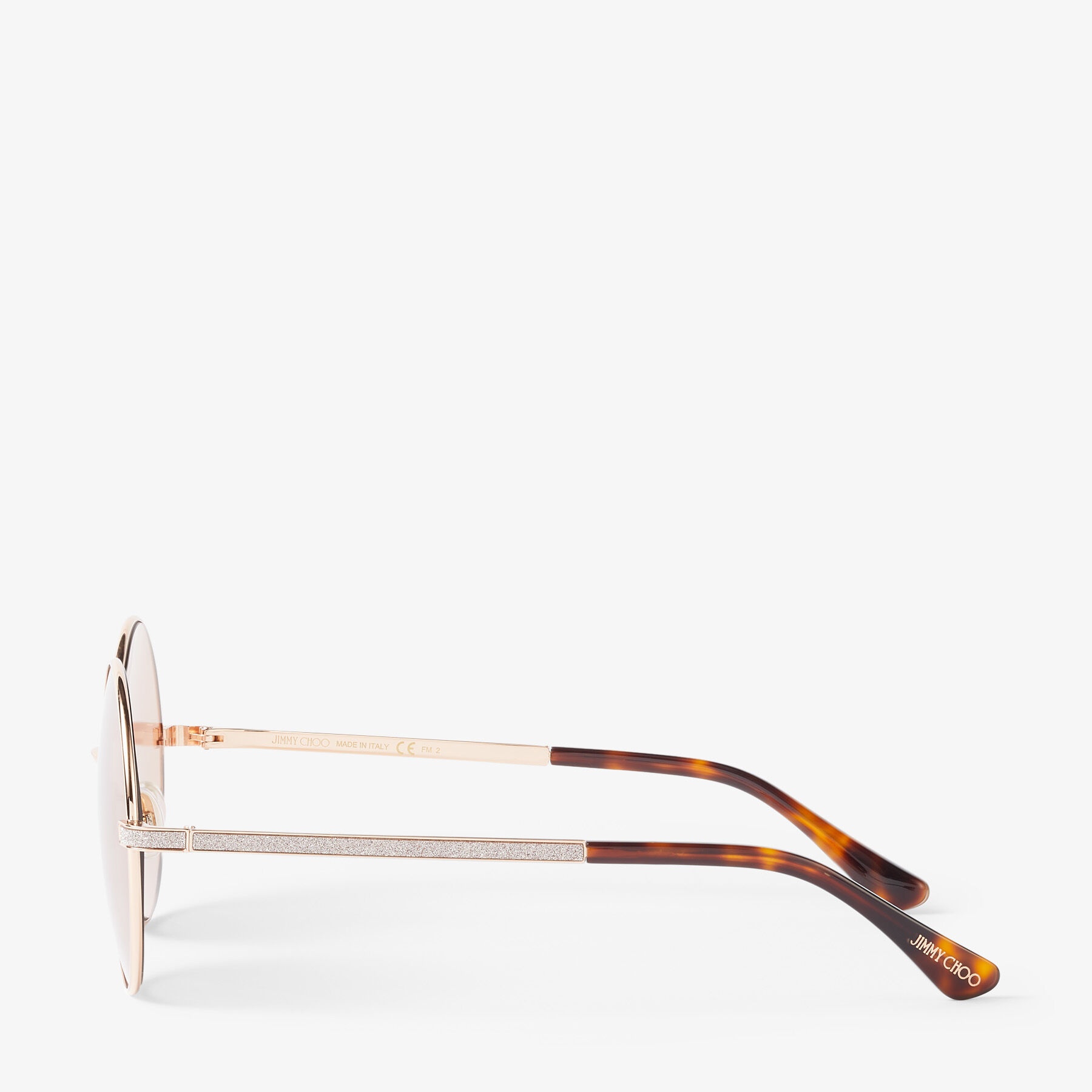 Oriane
Nude and Copper Gold Havana Round-Frame Sunglasses - 2