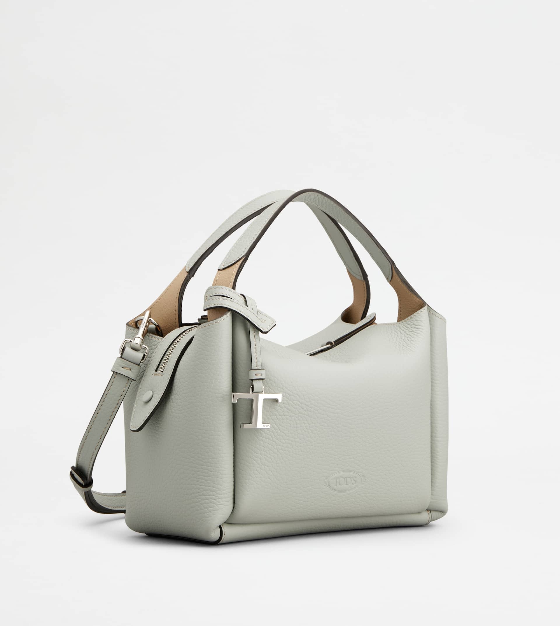 BOWLING BAG IN LEATHER MINI - GREY - 3