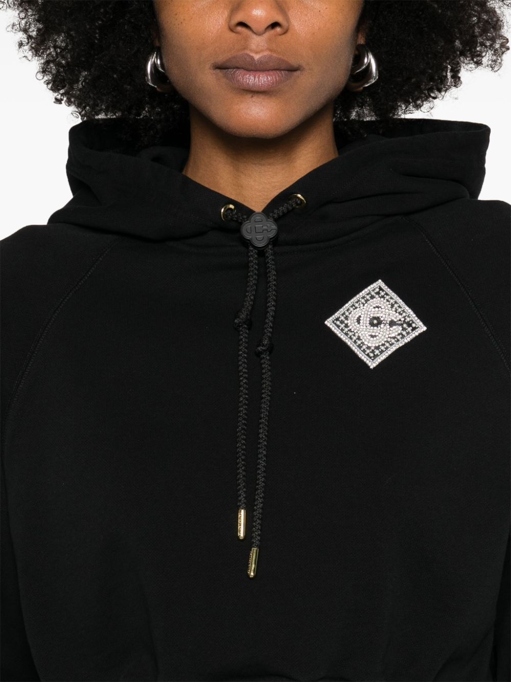 embellished cropped hoodie - 5