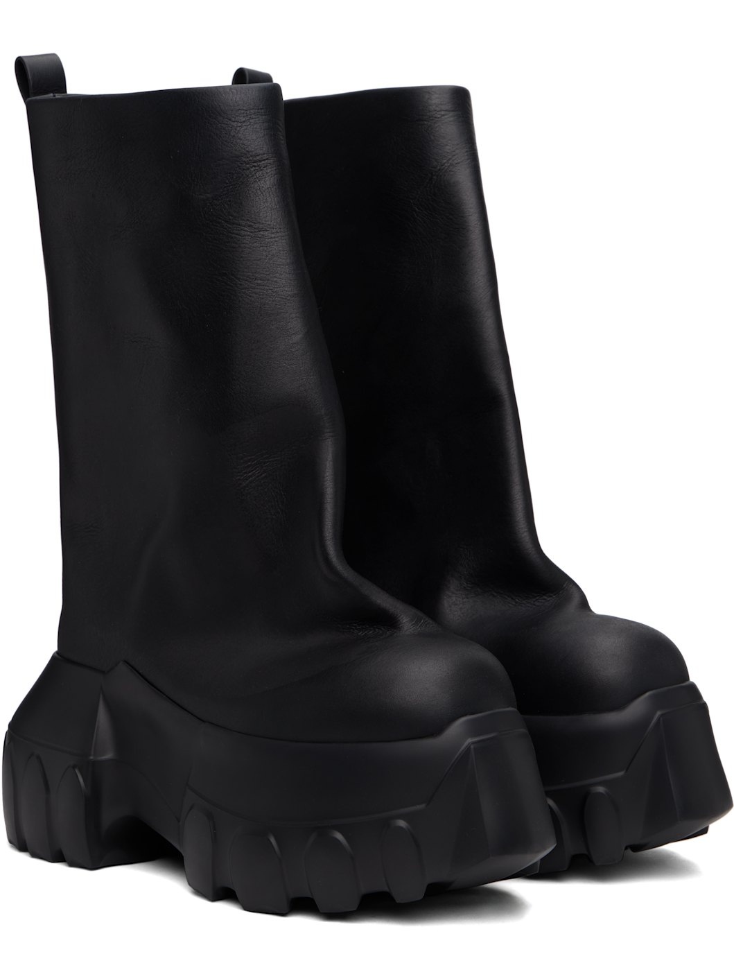 Black Hollywood Flared Mega Tractor Boots - 4