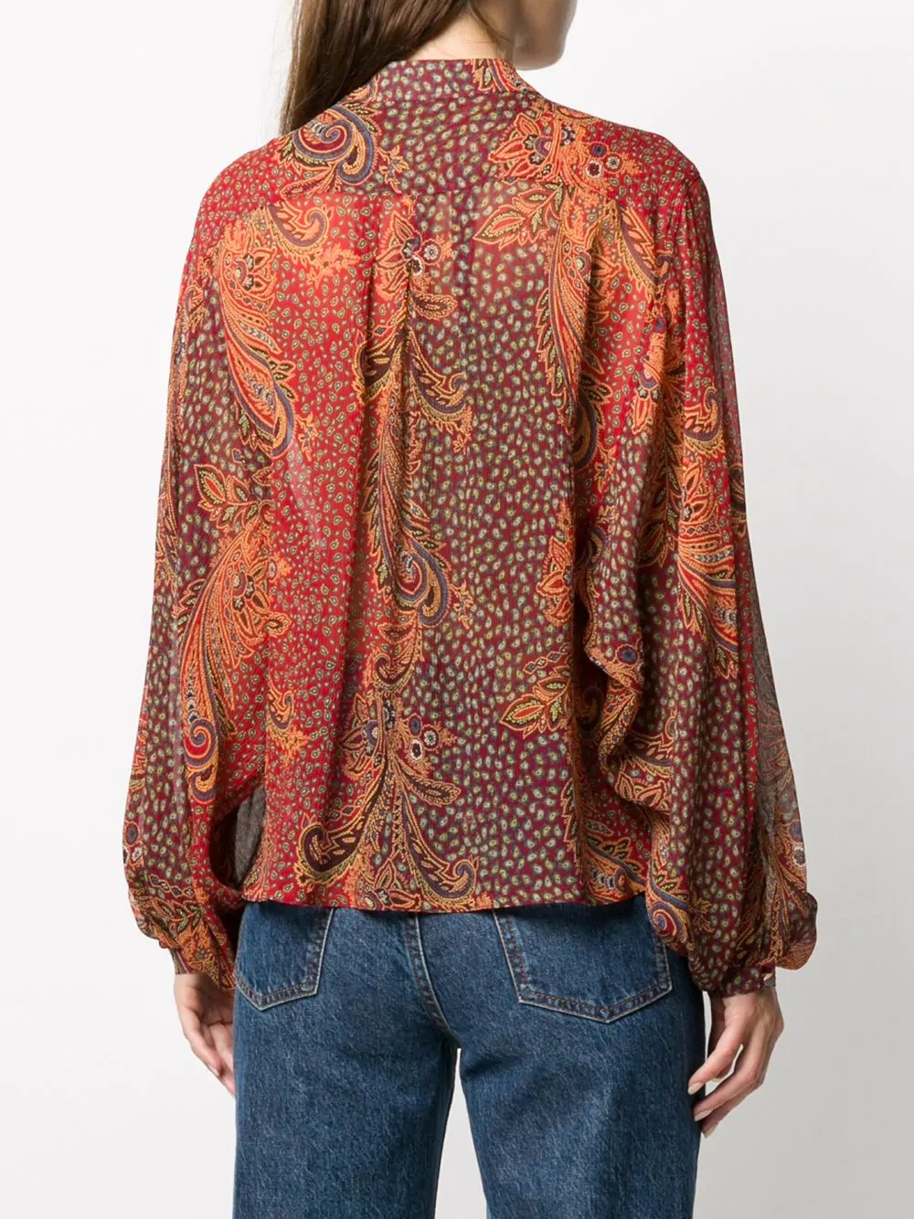 paisley-print silk blouse - 4