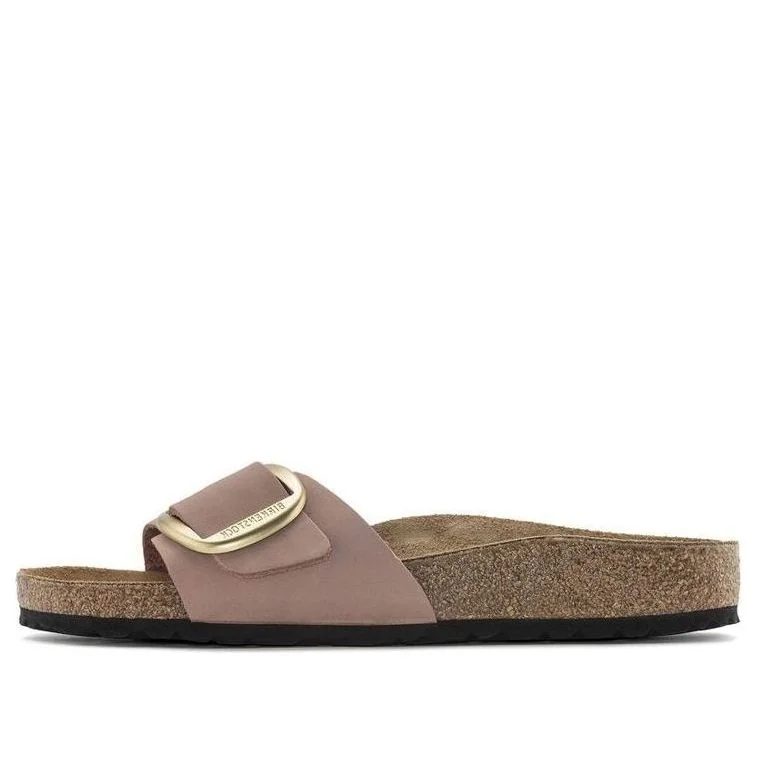 (WMNS) Birkenstock Madrid Big Buckle Nubuck Leather Narrow Fit Sandals 'Old Rose' 1024039 - 1