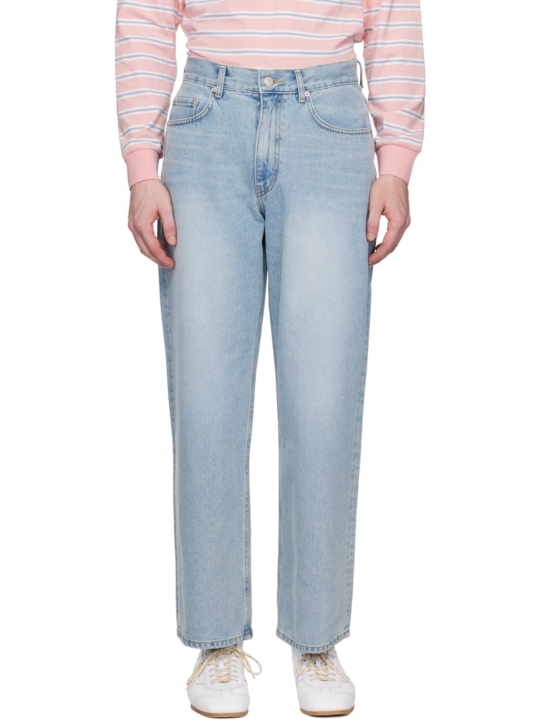 Blue Low Rise Loose Jeans - 1