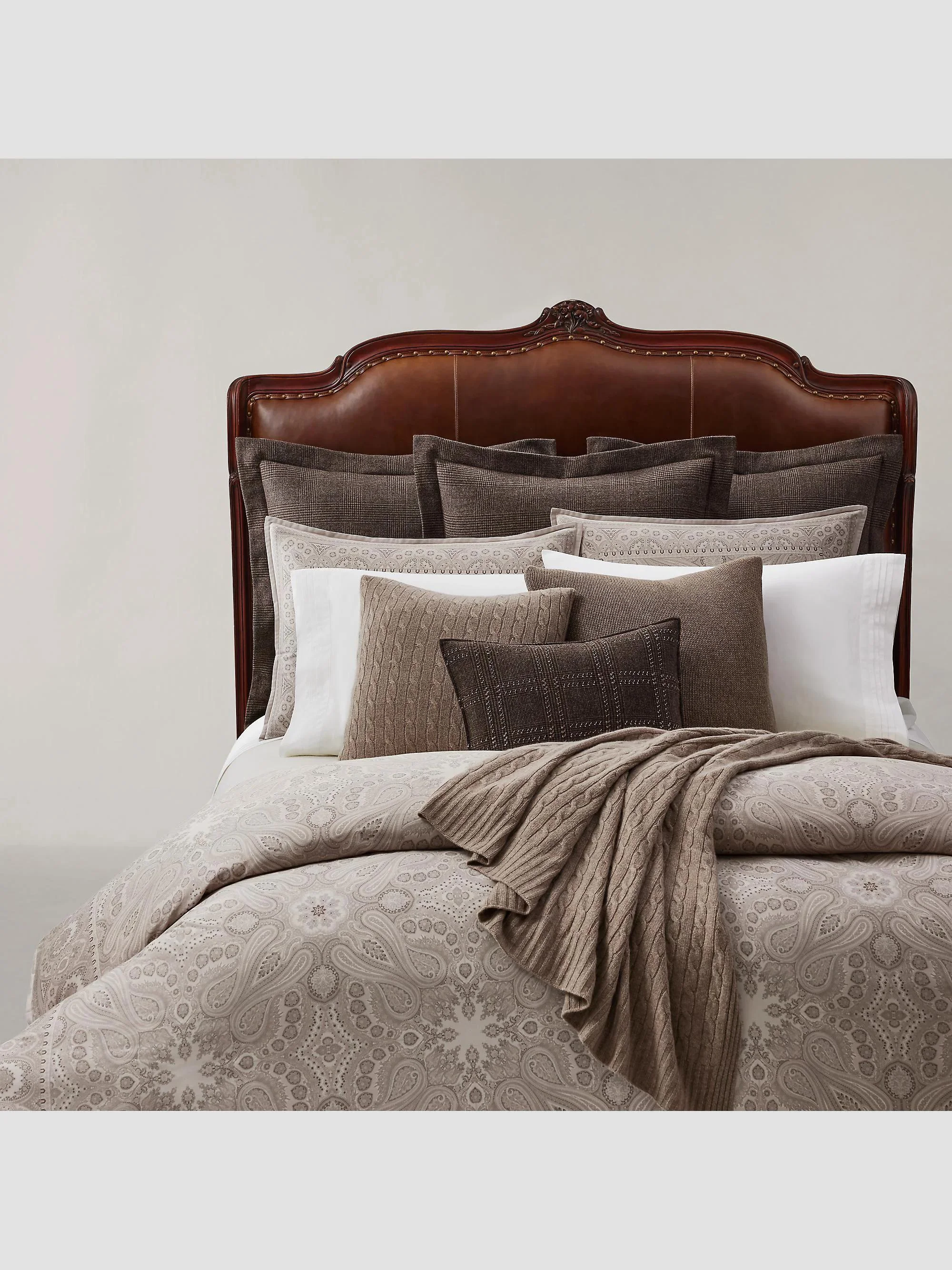 Beaumont Paisley Cotton Sateen Duvet Cover & Sham Collection - True Stone - 1