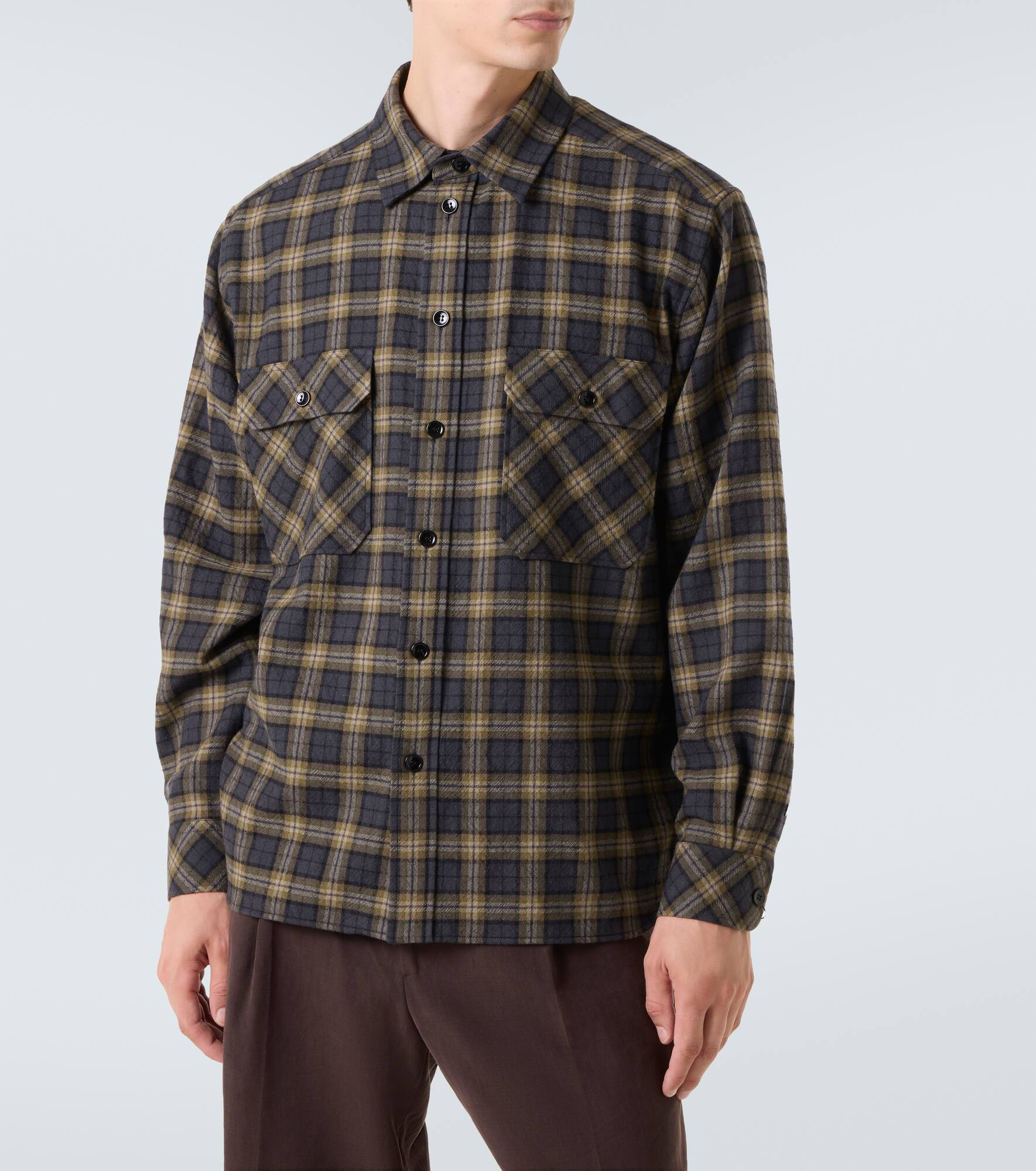 Checked wool overshirt - 3