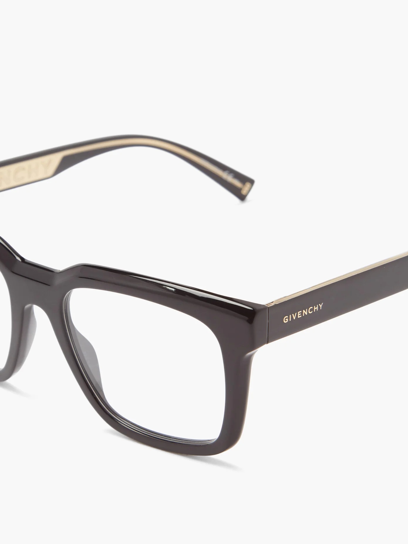 Metal-plated square acetate glasses - 2