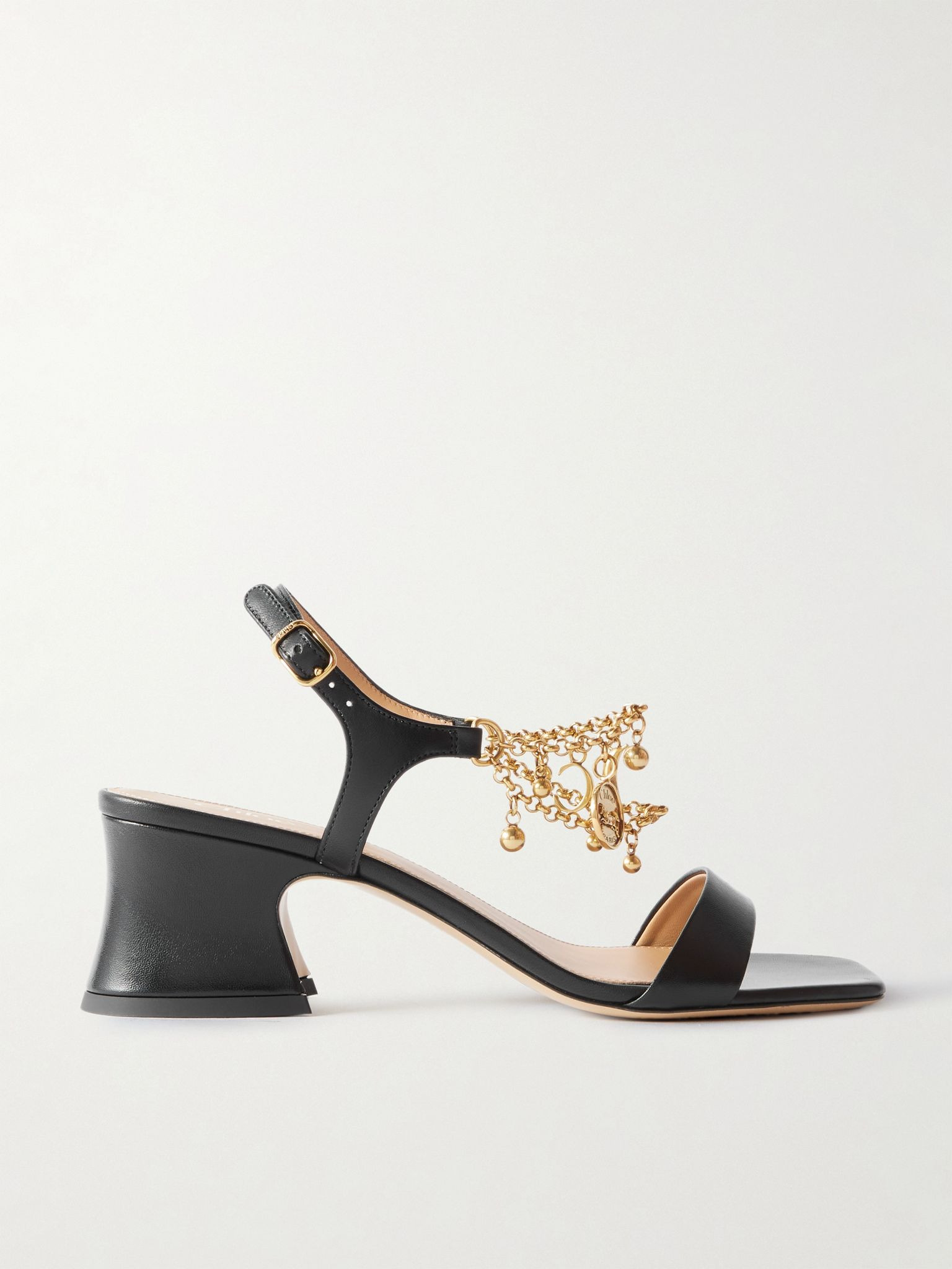 Embellished leather sandals Black - 1