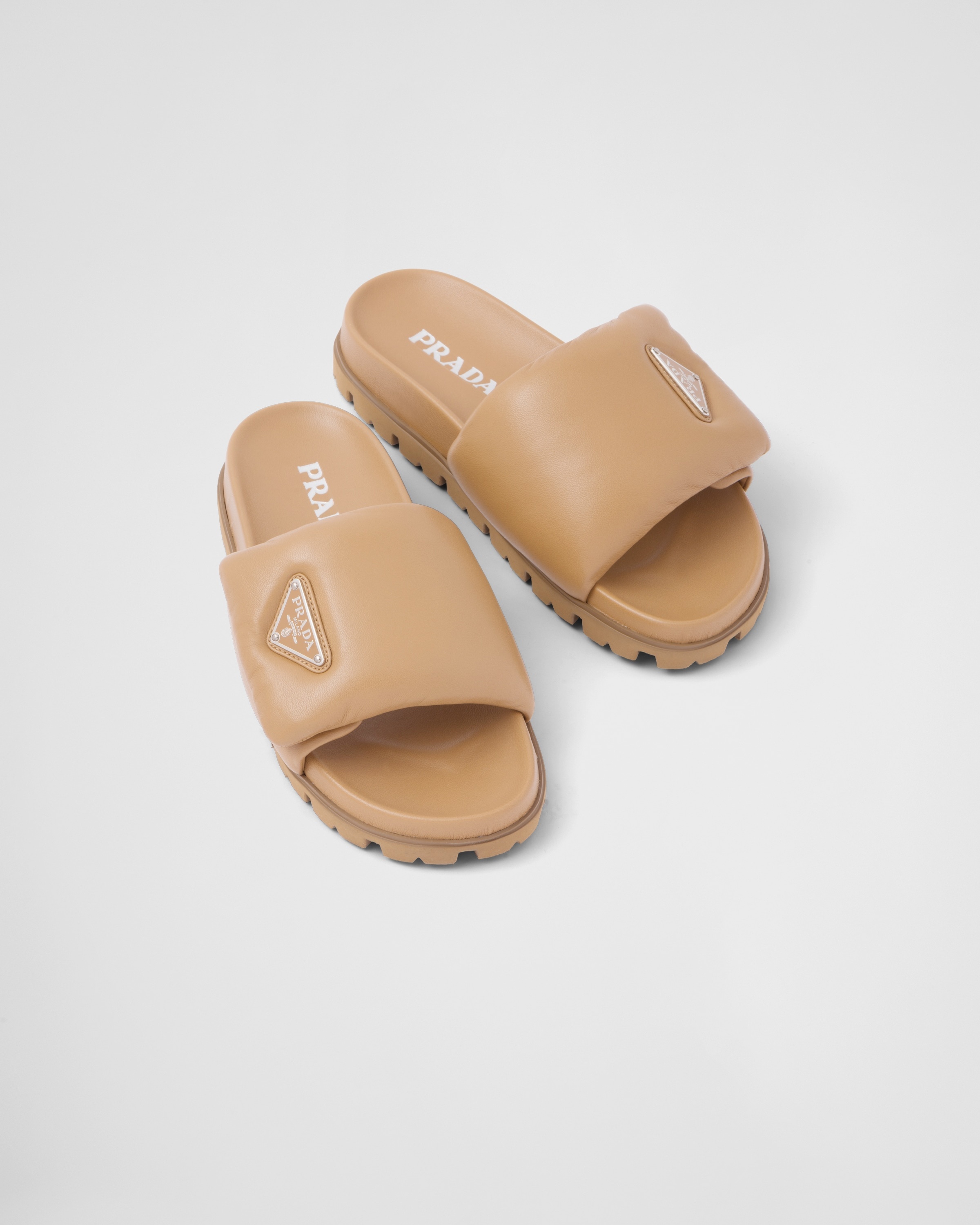Soft padded nappa leather slides - 3